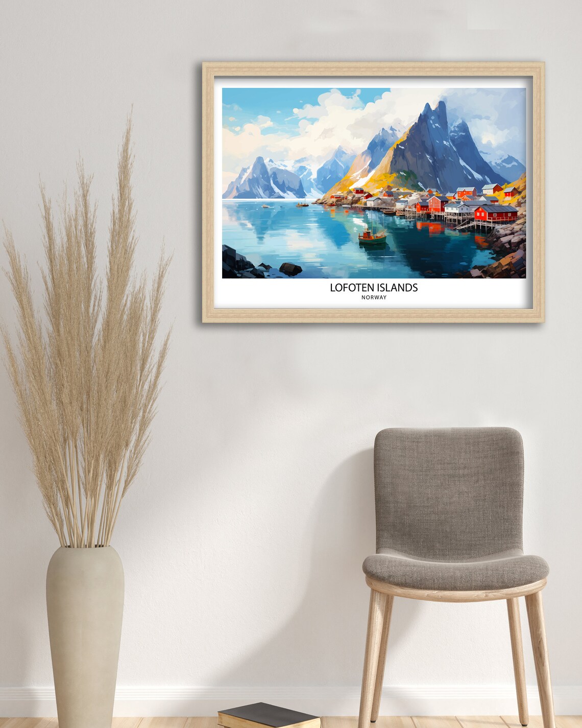 Lofoten Islands Norway Fishing Village Peaks Vintage Travel Poster - Image 2
