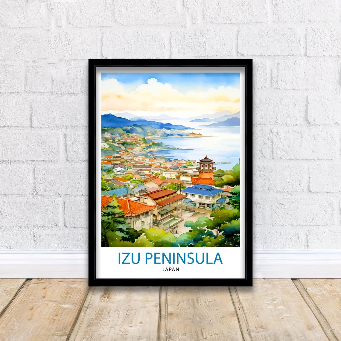 Izu Peninsula Japan Travel Print Izu Wall Decor Izu Poster Japan Travel Prints Izu Art Print Izu Illustration Izu Wall Art - Image 2