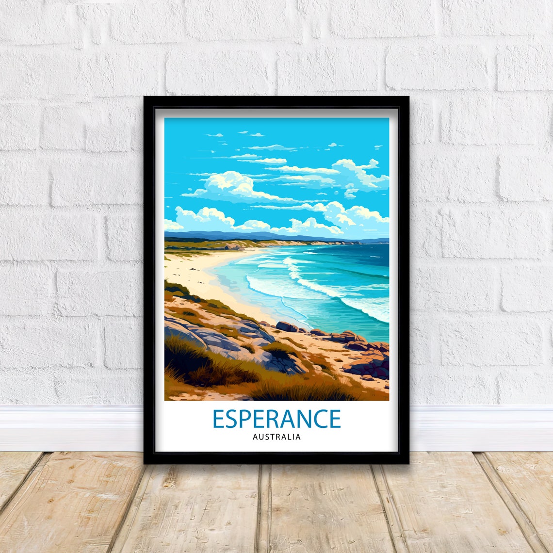 Esperance Australia Turquoise Bay Rocky Shore Beach Art Poster - Image 2