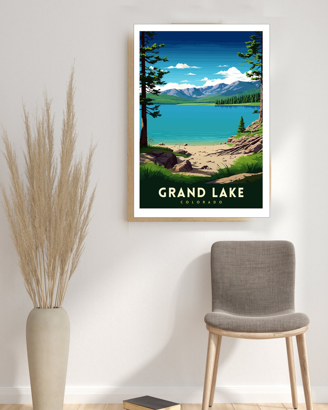 Grand Lake Colorado Travel Poster, Rocky Mountains - Image 3