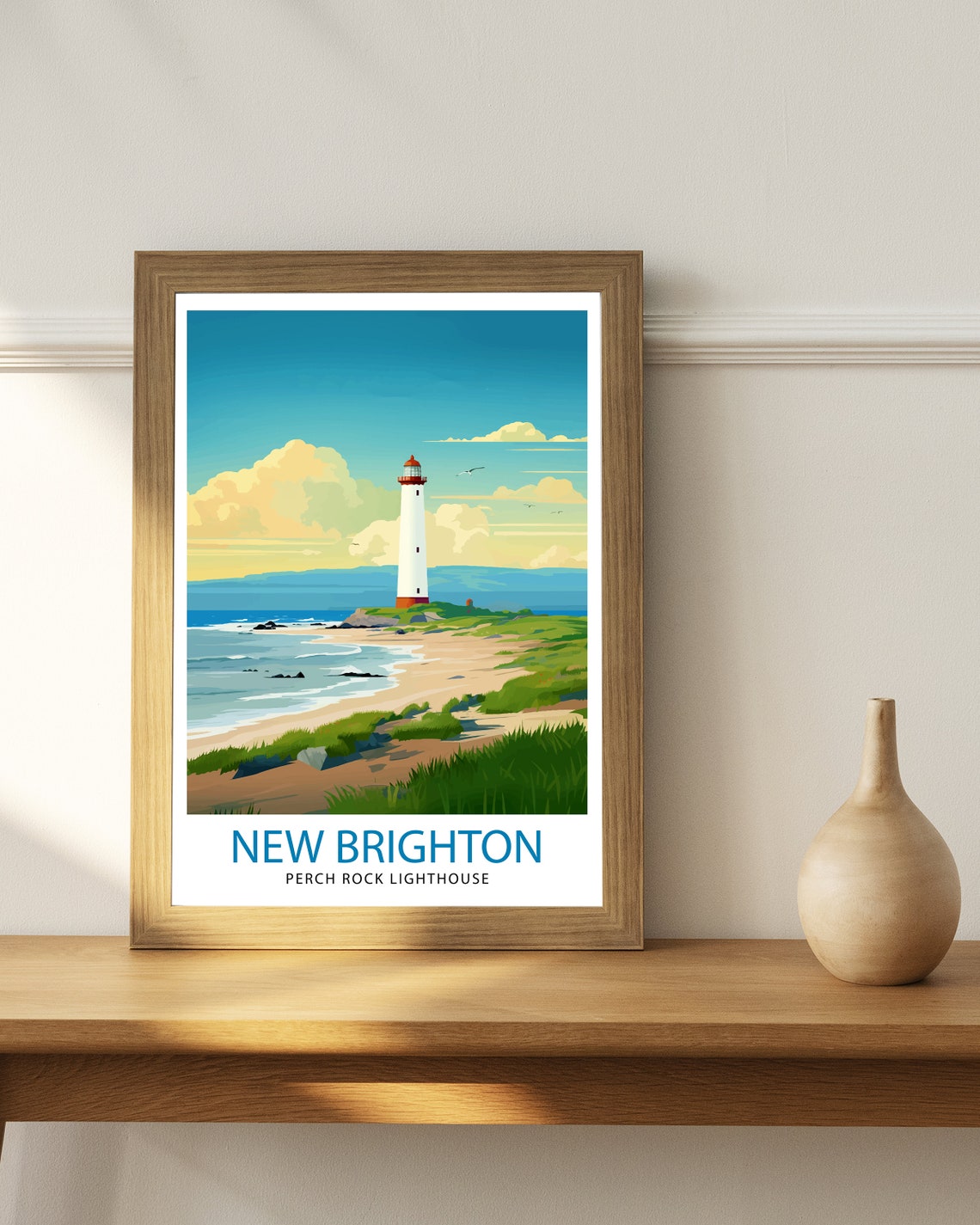 New Brighton Perch Rock Lighthouse Rocky Seaside Shore Poster - Image 3