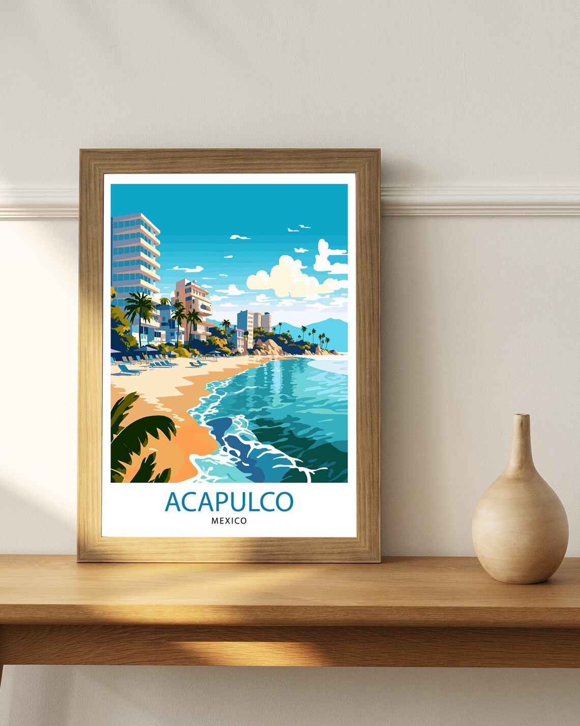 Acapulco Mexico Travel Poster, Home Living Decor - Image 2