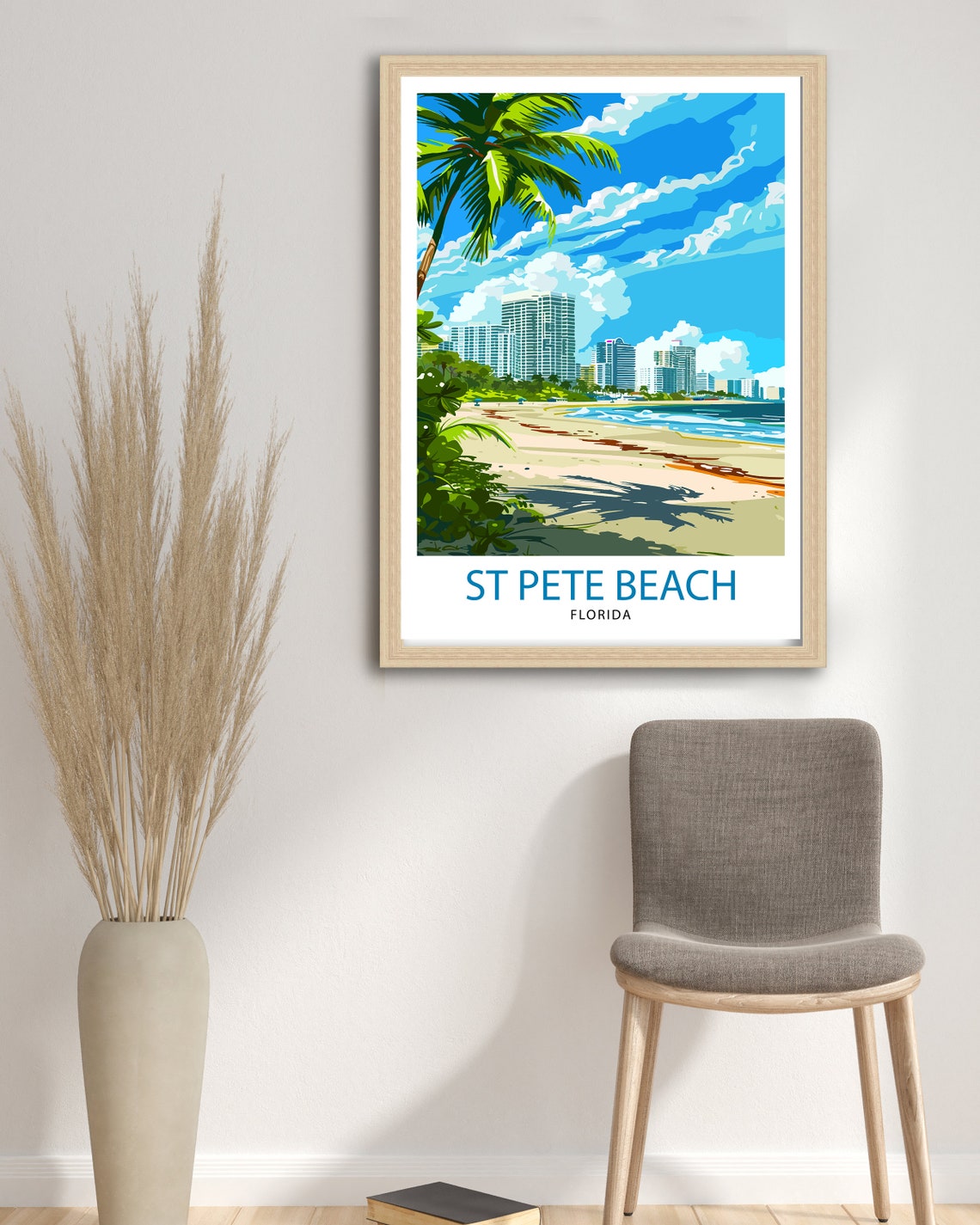 St Pete Beach Florida Beachfront Condos Palms Travel Beautiful Poster - Image 2