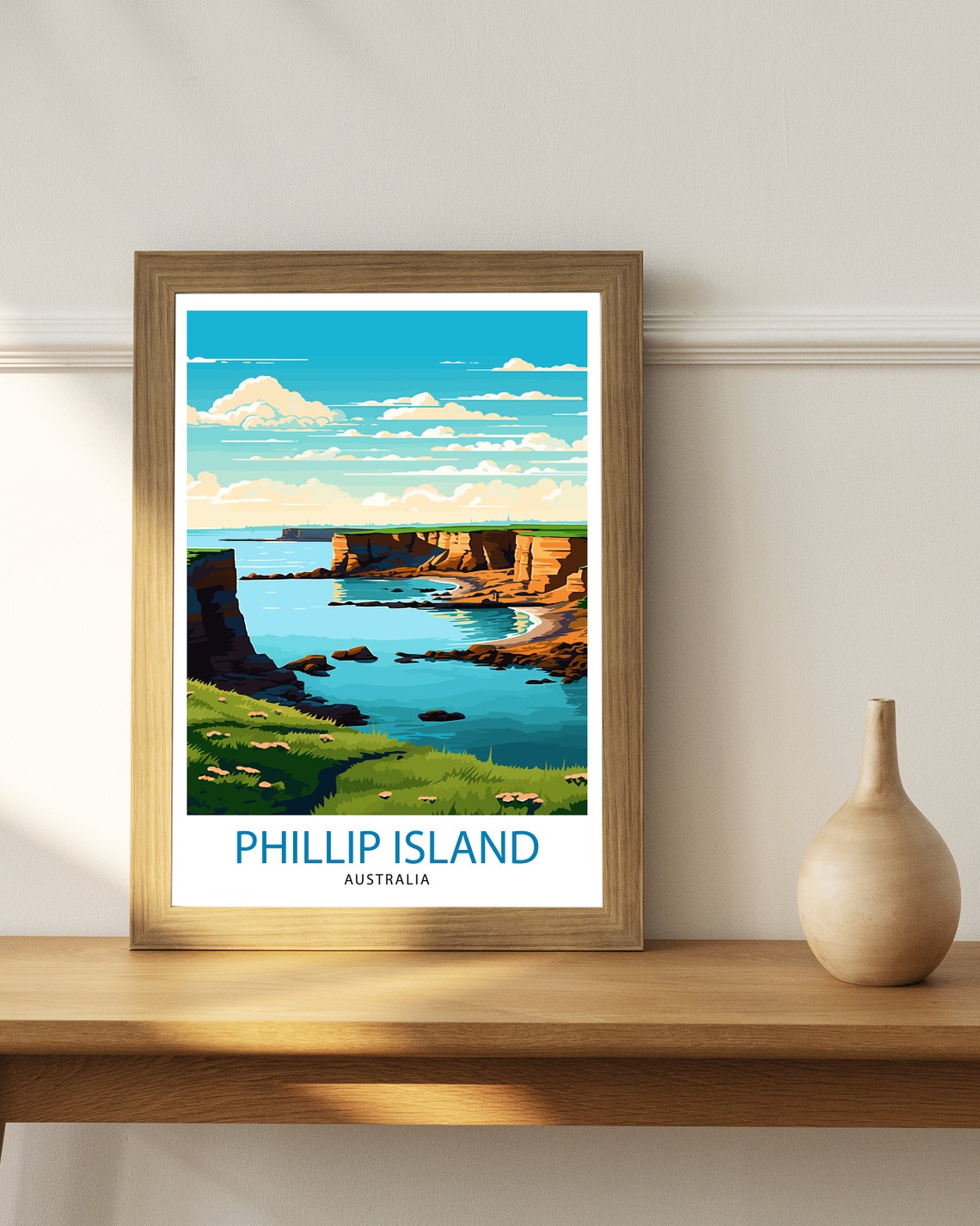 Phillip Island Australia Rugged Sea Cliffs Ocean Vista Poster - Image 3