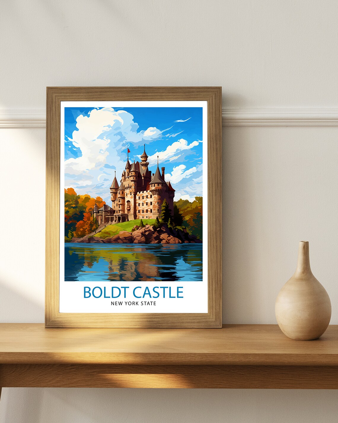 Boldt Castle New York State Island Castle Autumn Lake Art Poster - Image 3