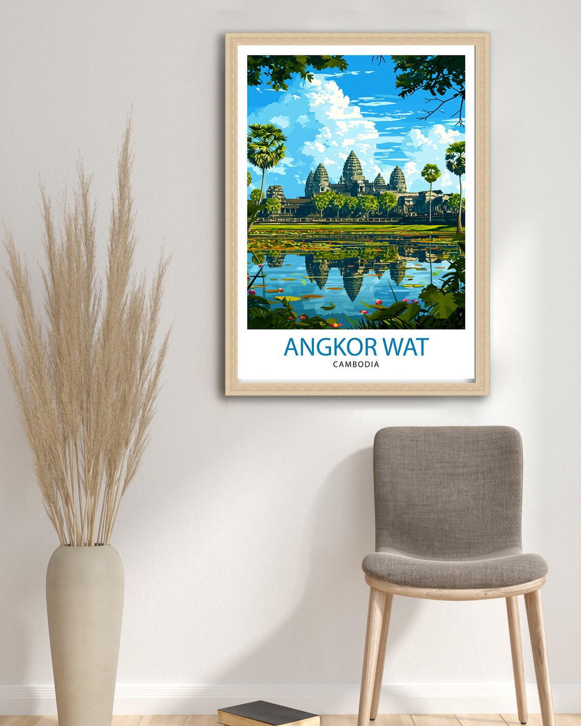 Angkor Wat Cambodia Travel Poster, Khmer Architecture - Image 2
