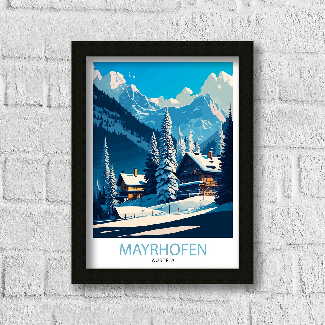 Mayrhofen Austria Travel Poster, Europe Wall Decor - Image 3
