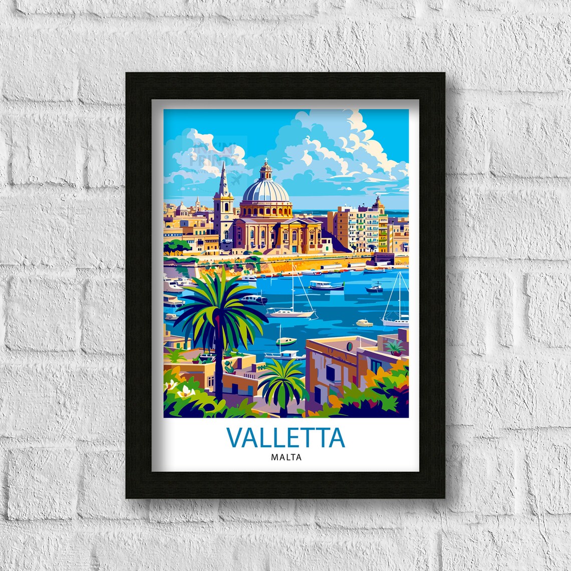 Valletta Malta Travel Poster, Malta Illustration - Image 3