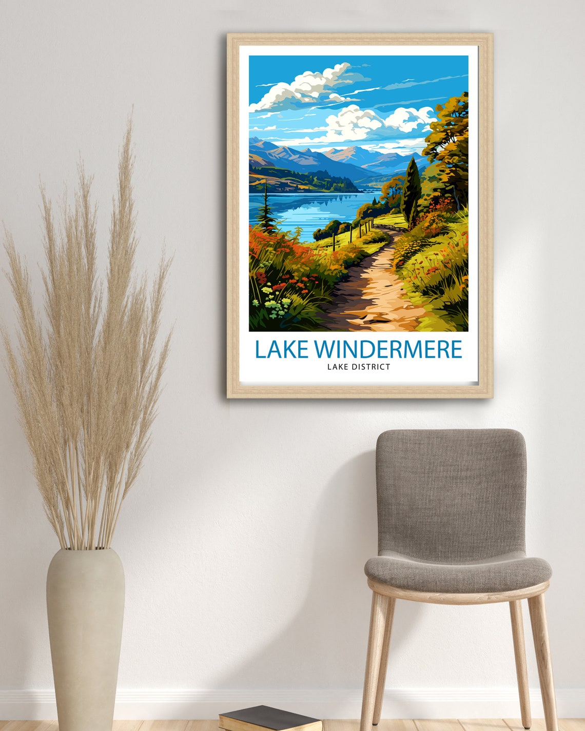 Lake Windermere Lake District Summer Lakeside Path Flowers Poster - Image 3