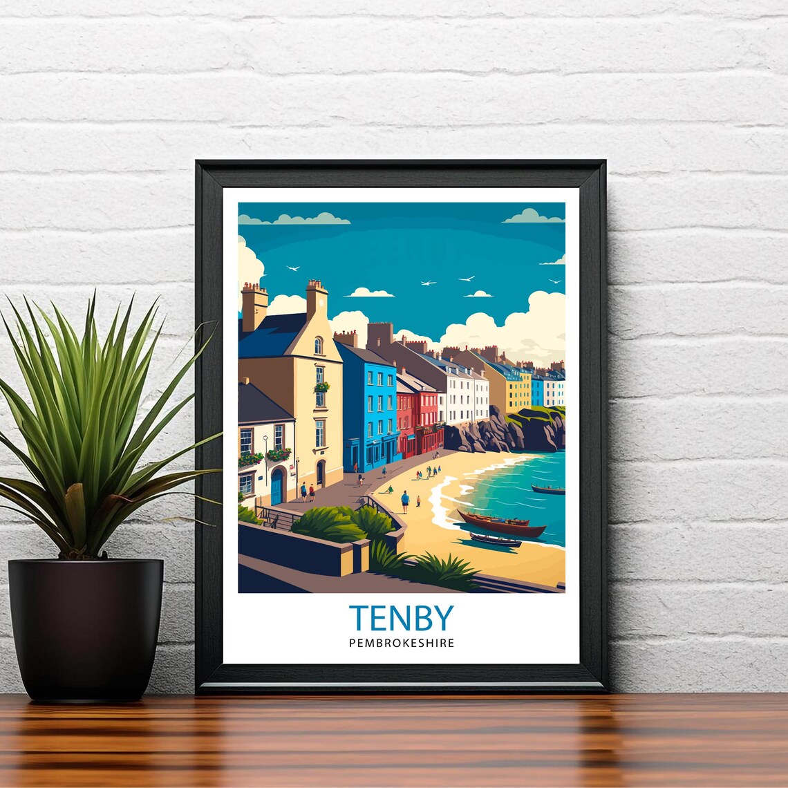Tenby Wales Travel Poster, Welsh Wall Decor - Image 2