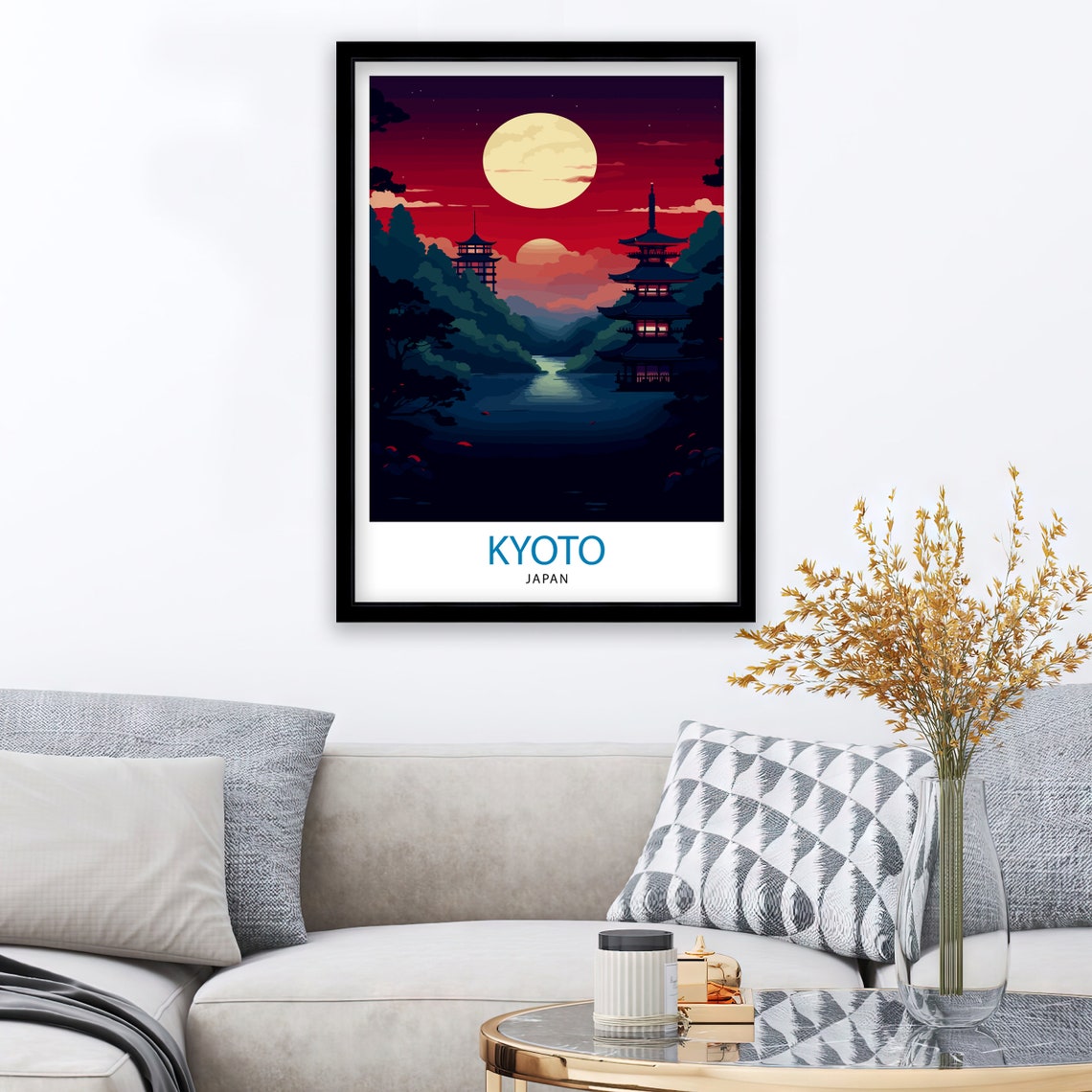 Kyoto Japan Travel Print Kyoto Wall Decor Kyoto Poster Japan Travel Prints Kyoto Art Print Kyoto Illustration Kyoto Wall Art - Image 2