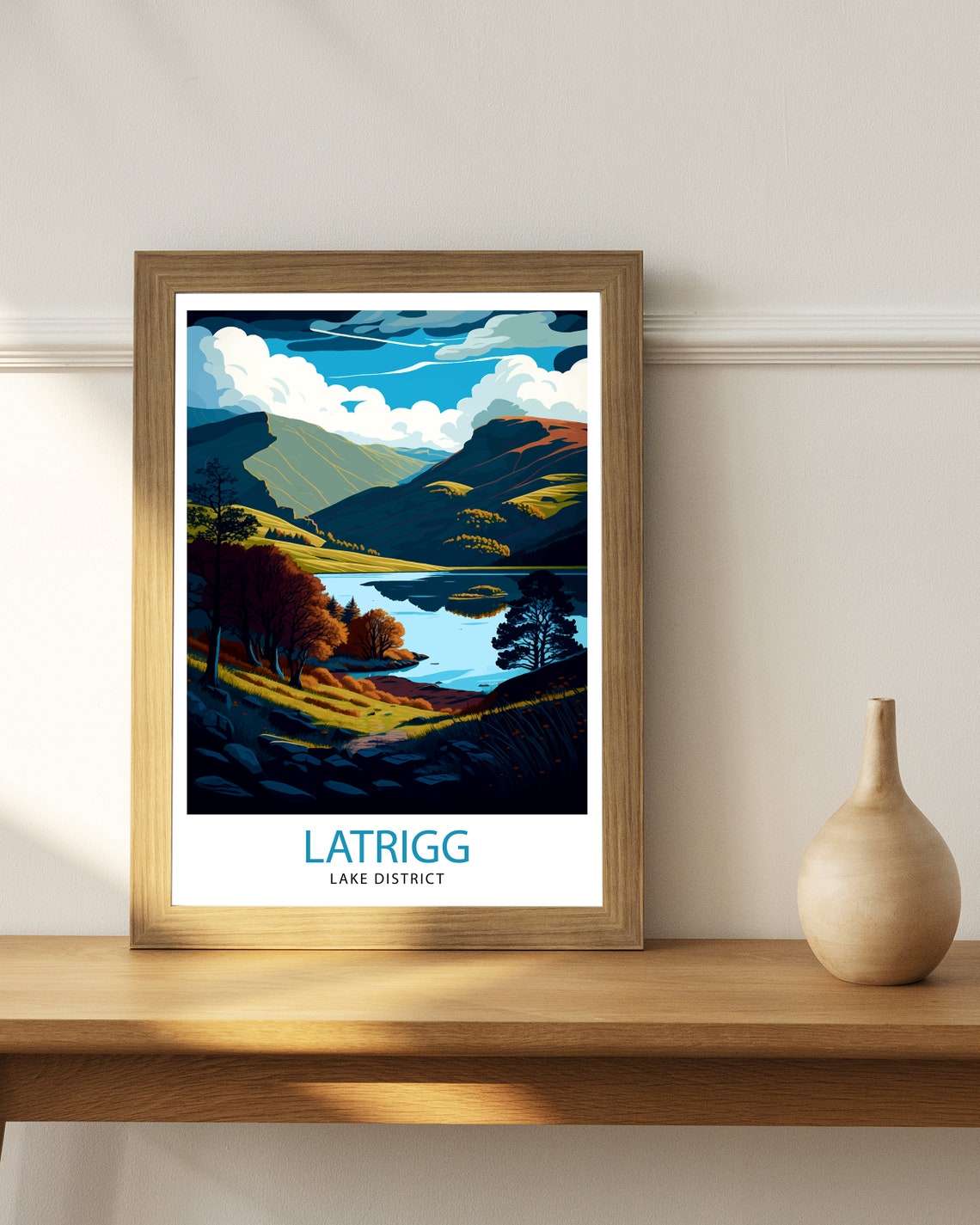 Latrigg Lake District Autumn Fells Reflections Scenic View Poster - Image 2