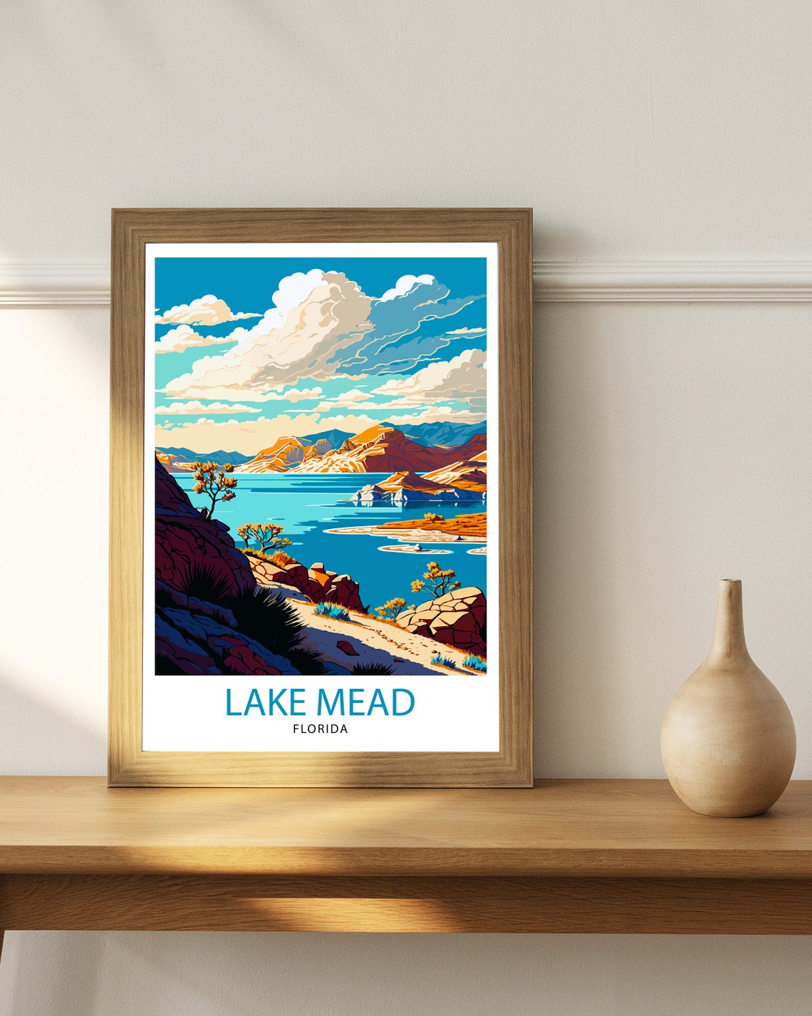 Lake Mead Arizona Travel Print Desert Landscape Wall Art Arizona Nature Poster Lake Mead Wall Decor Travel Photography Print - Image 3