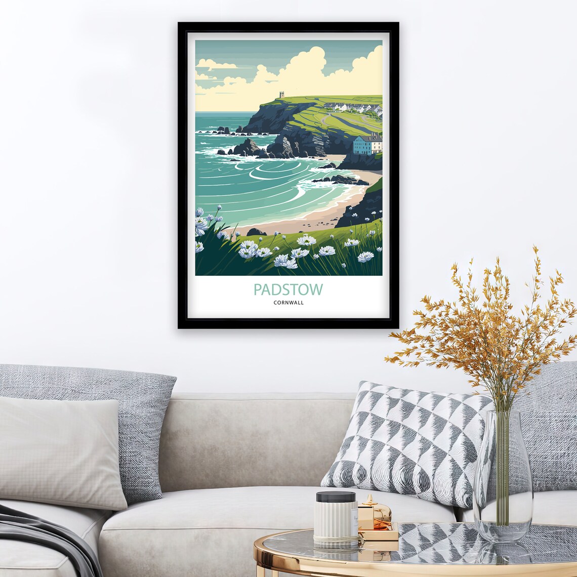 Padstow Travel Poster, Cornwall Coastal Town - Image 2