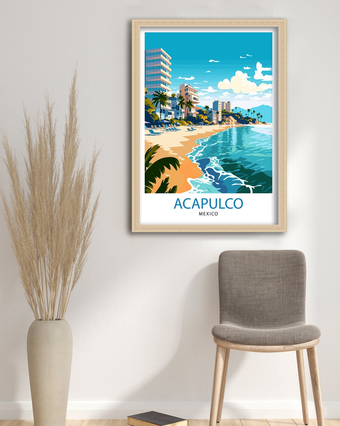 Acapulco Mexico Travel Poster, Home Living Decor - Image 3
