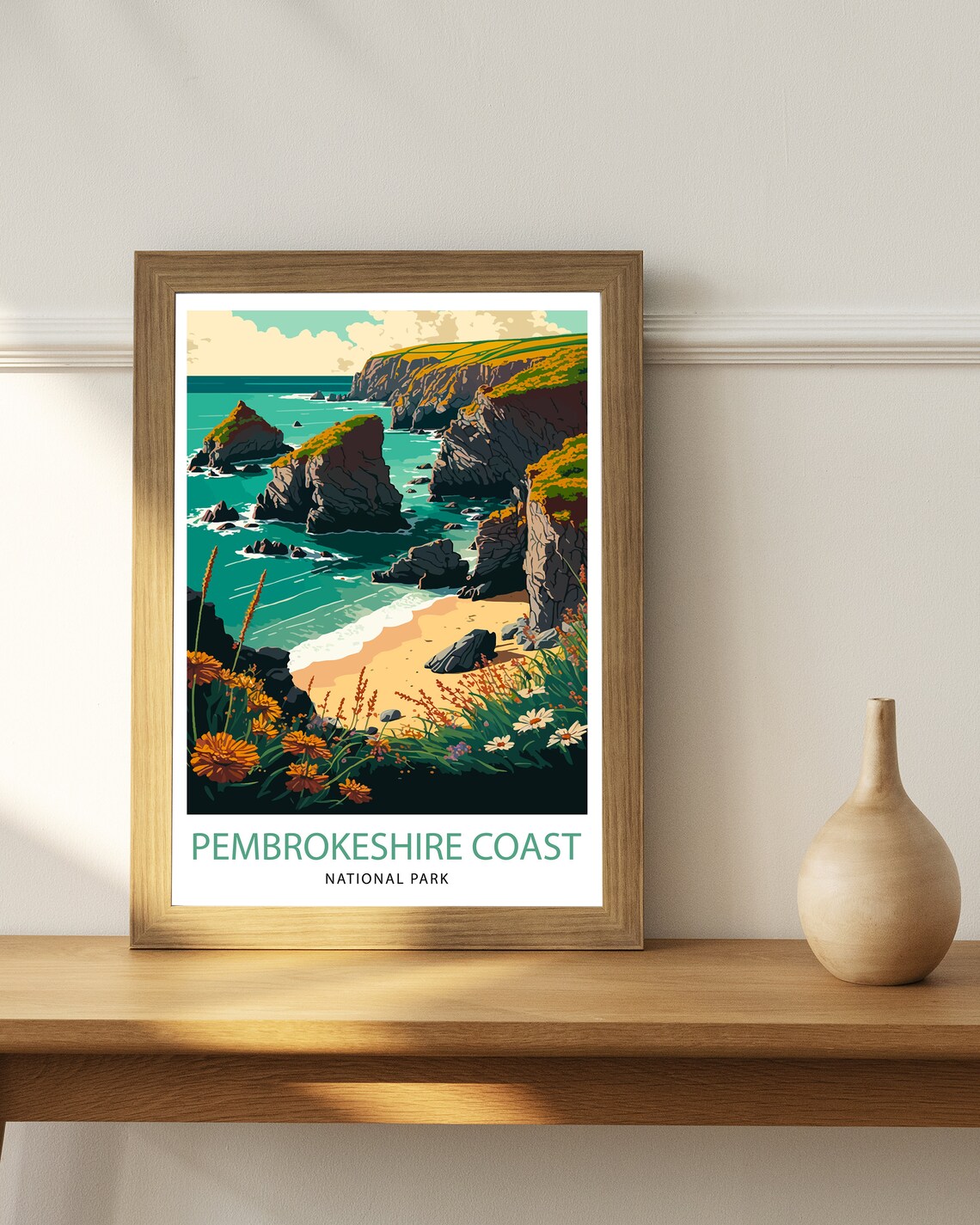 Pembrokeshire Travel Poster, National Park Landscape - Image 2