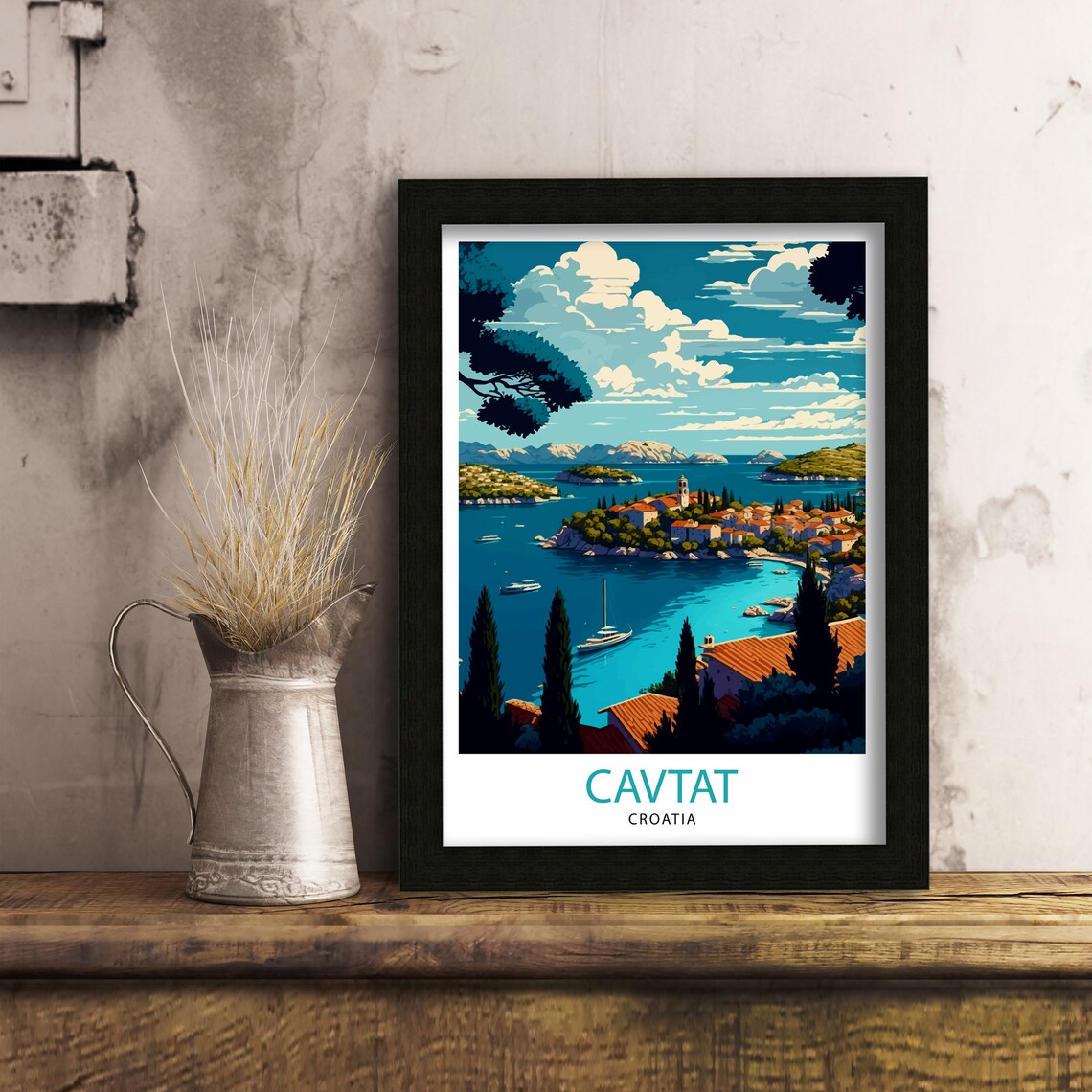 Cavtat Croatia Travel Poster, Europe Wall Art - Image 3