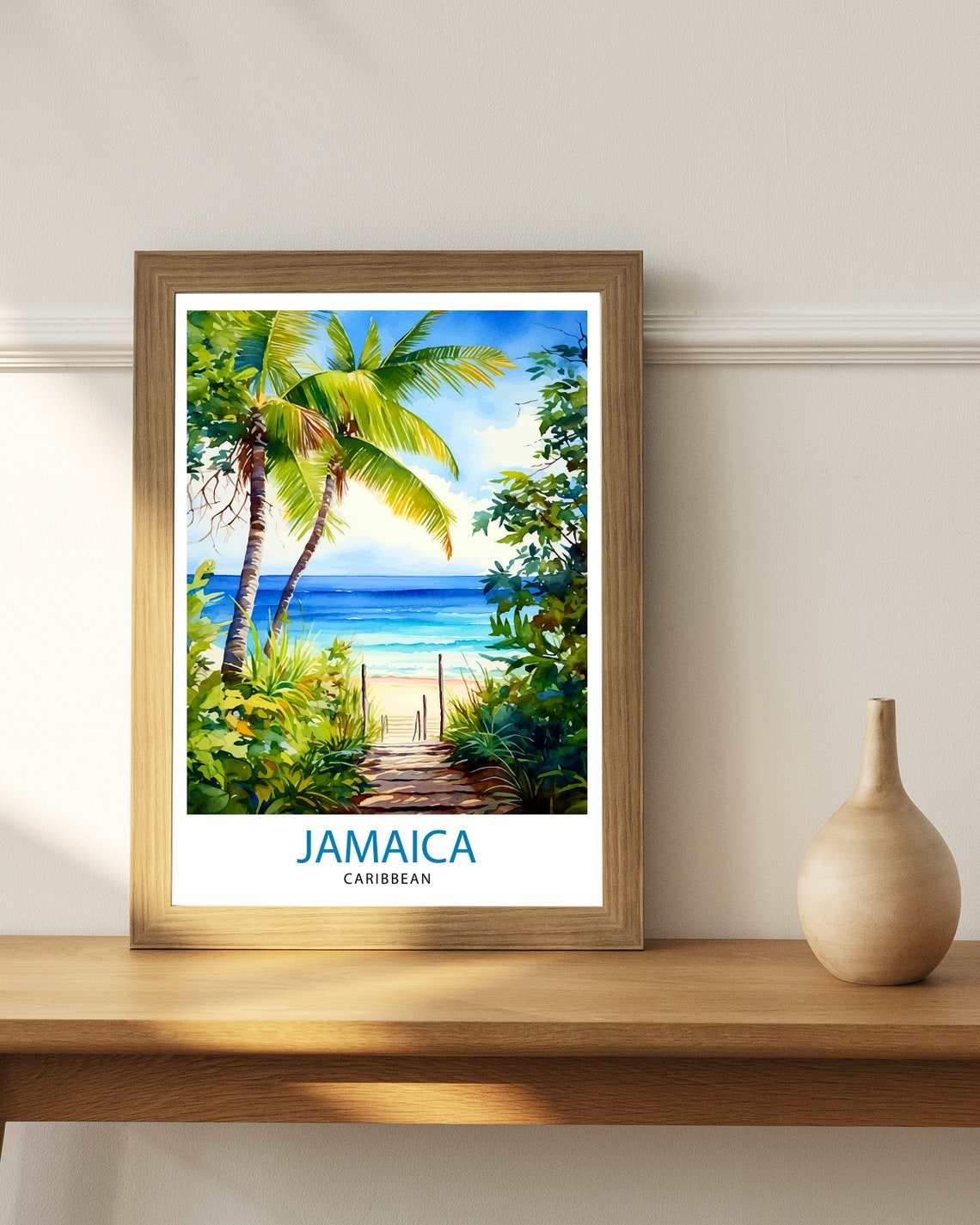 Jamaica Travel Print Jamaica Wall Art Jamaica Poster Jamaica Home Decor Jamaica Illustration Travel Poster Jamaica Gift Jamaica Wall - Image 3