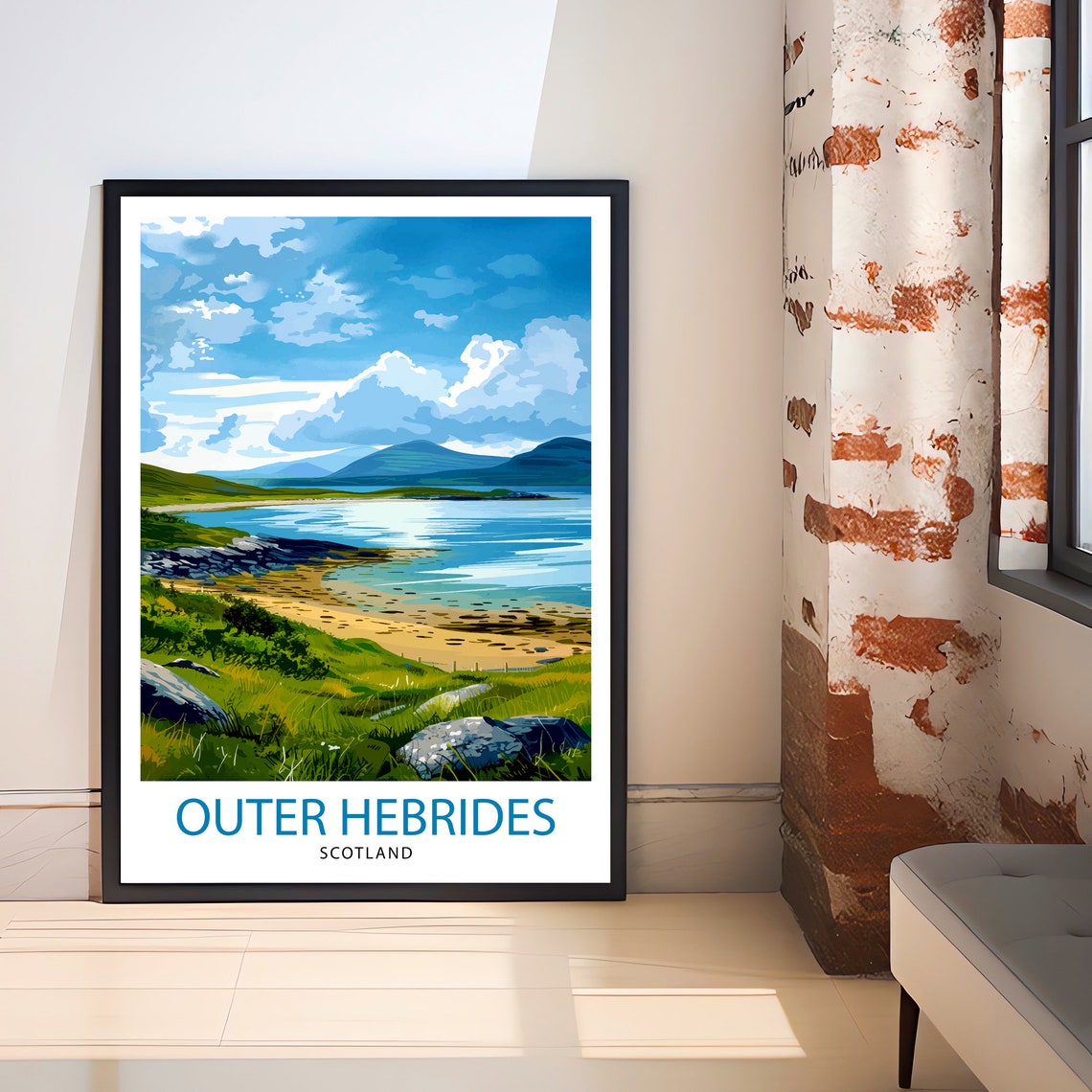 Outer Hebrides Scotland Wild Coastline Landscape Travel Poster - Image 3