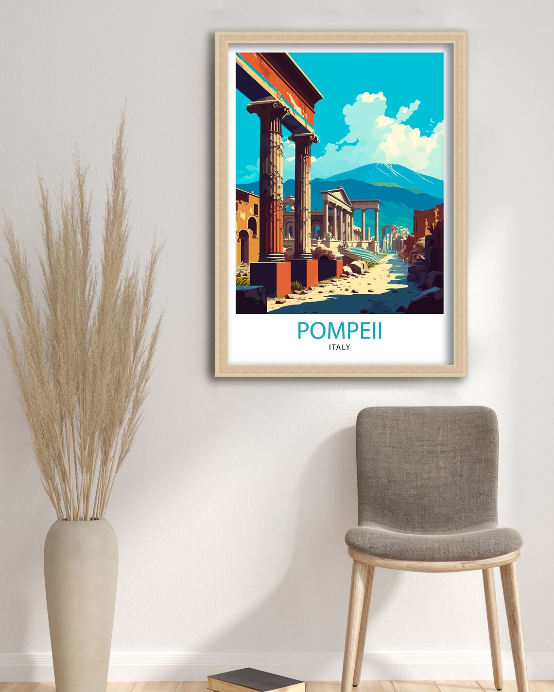 Pompeii Italy Travel Poster, Italy Wall Decor - Image 3