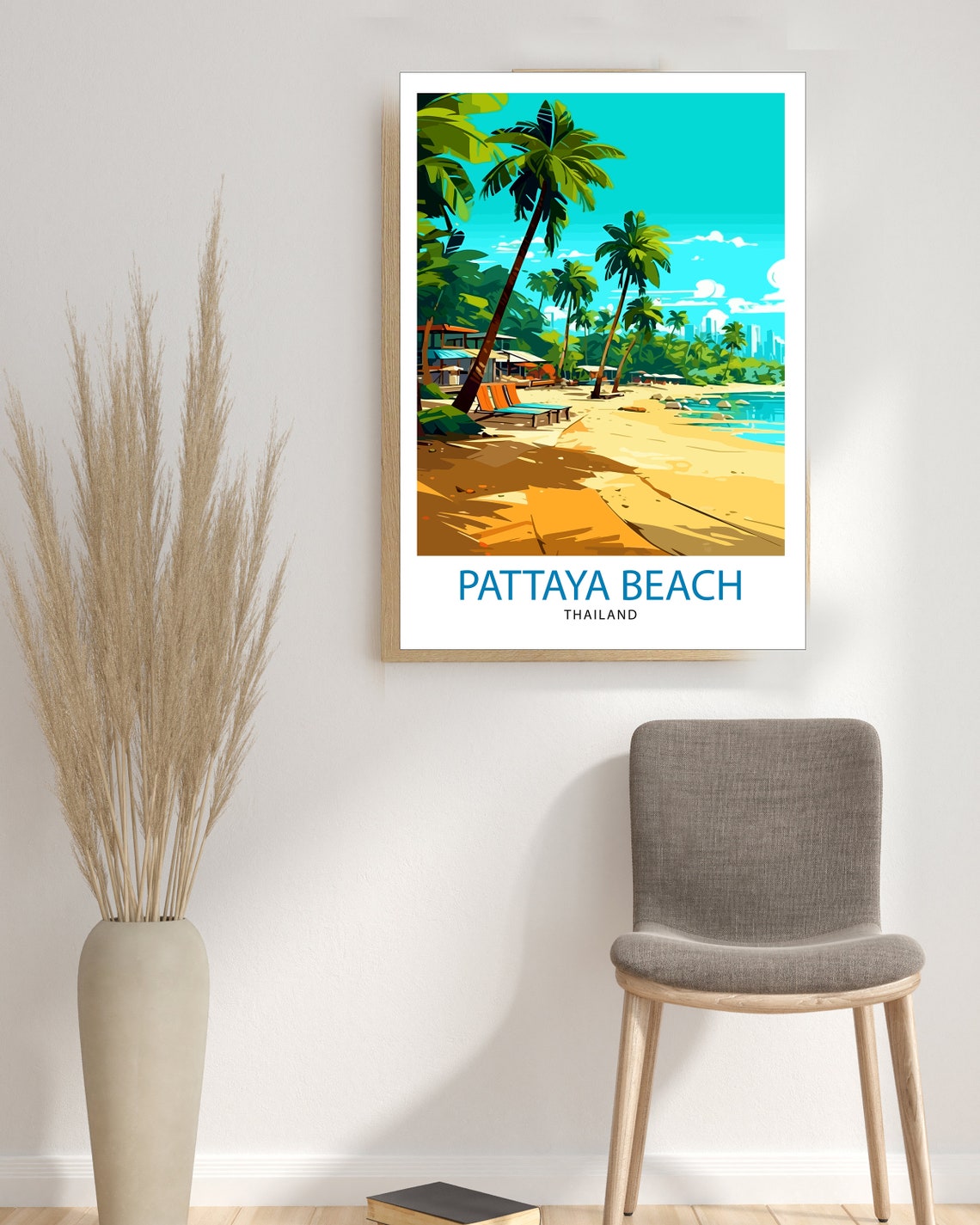 Pattaya Thailand Travel Print Pattaya Wall Decor Pattaya Poster Thailand Travel Prints Pattaya Art Print Pattaya Illustration Pattaya Wall - Image 3