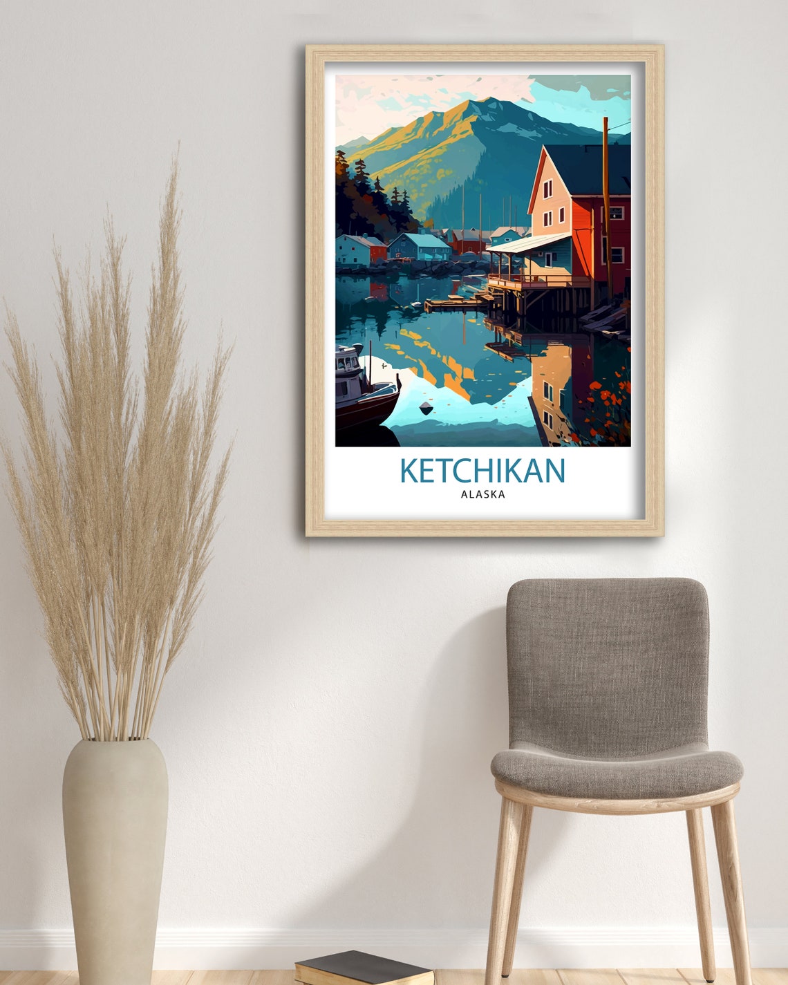 Ketchikan Alaska Travel Poster Ketchikan Wall Decor Ketchikan Art Print Alaska Travel Prints Ketchikan Illustration Ketchikan Wall Art - Image 3