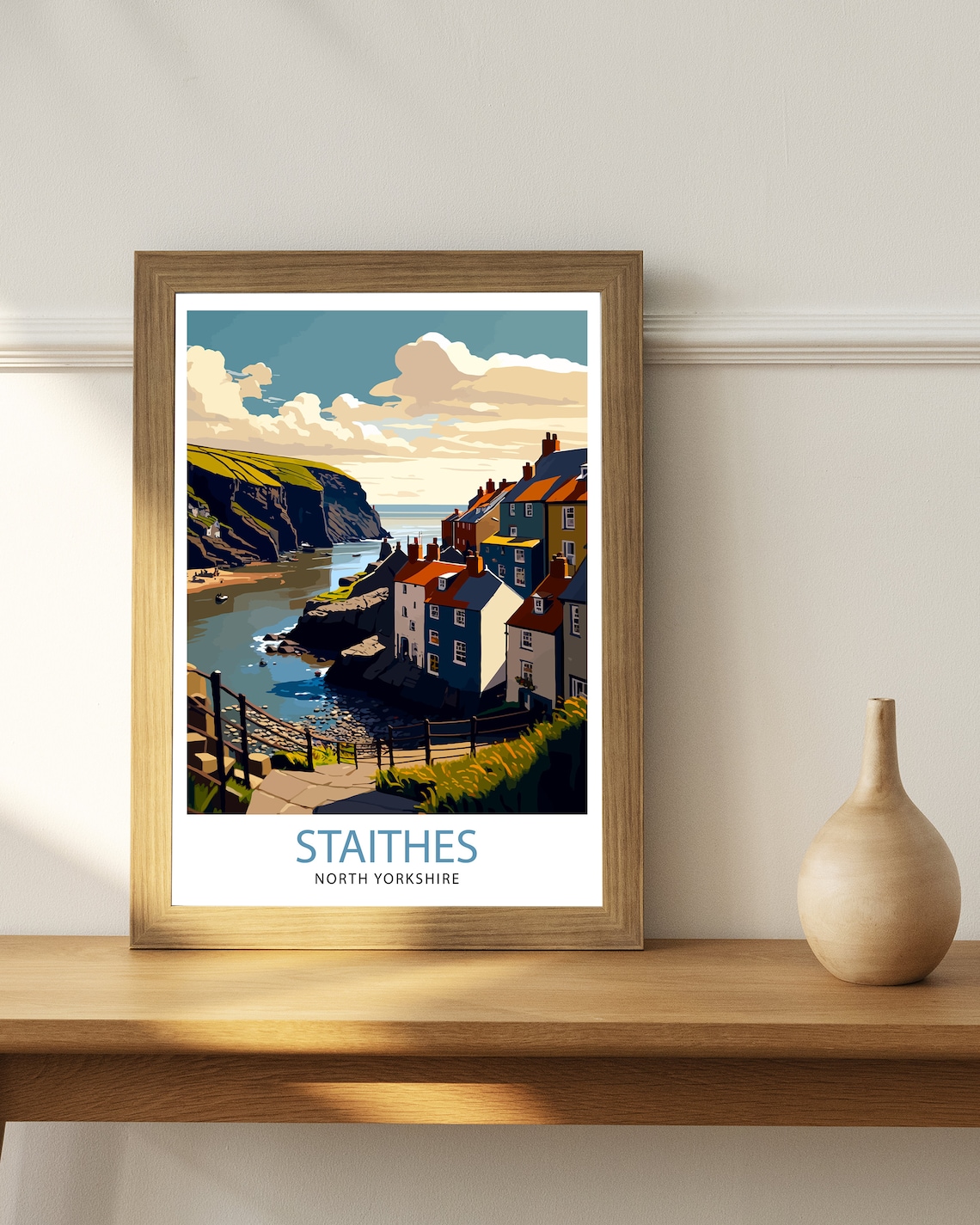 Staithes North Yorkshire Travel Poster, Wall Art - Image 3