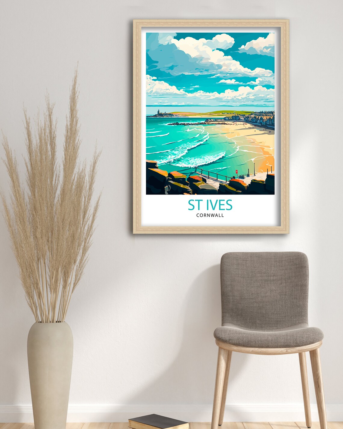St Ives Cornwall Travel Poster, Place-Inspired Wall Art - Image 3