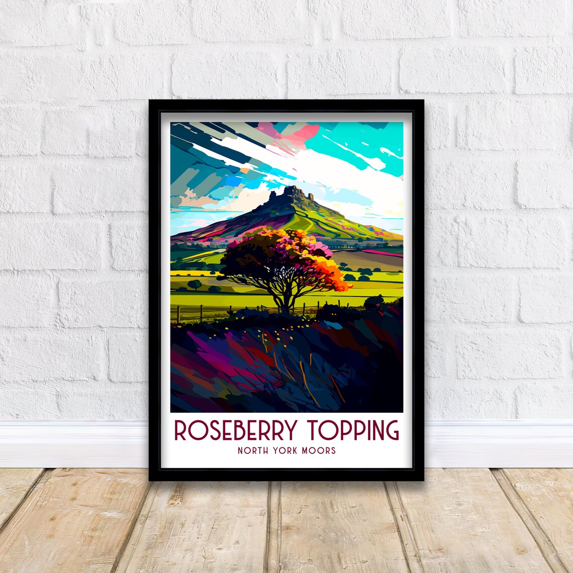 Roseberry Topping Art Print, North Yorkshire Travel Poster - Image 2