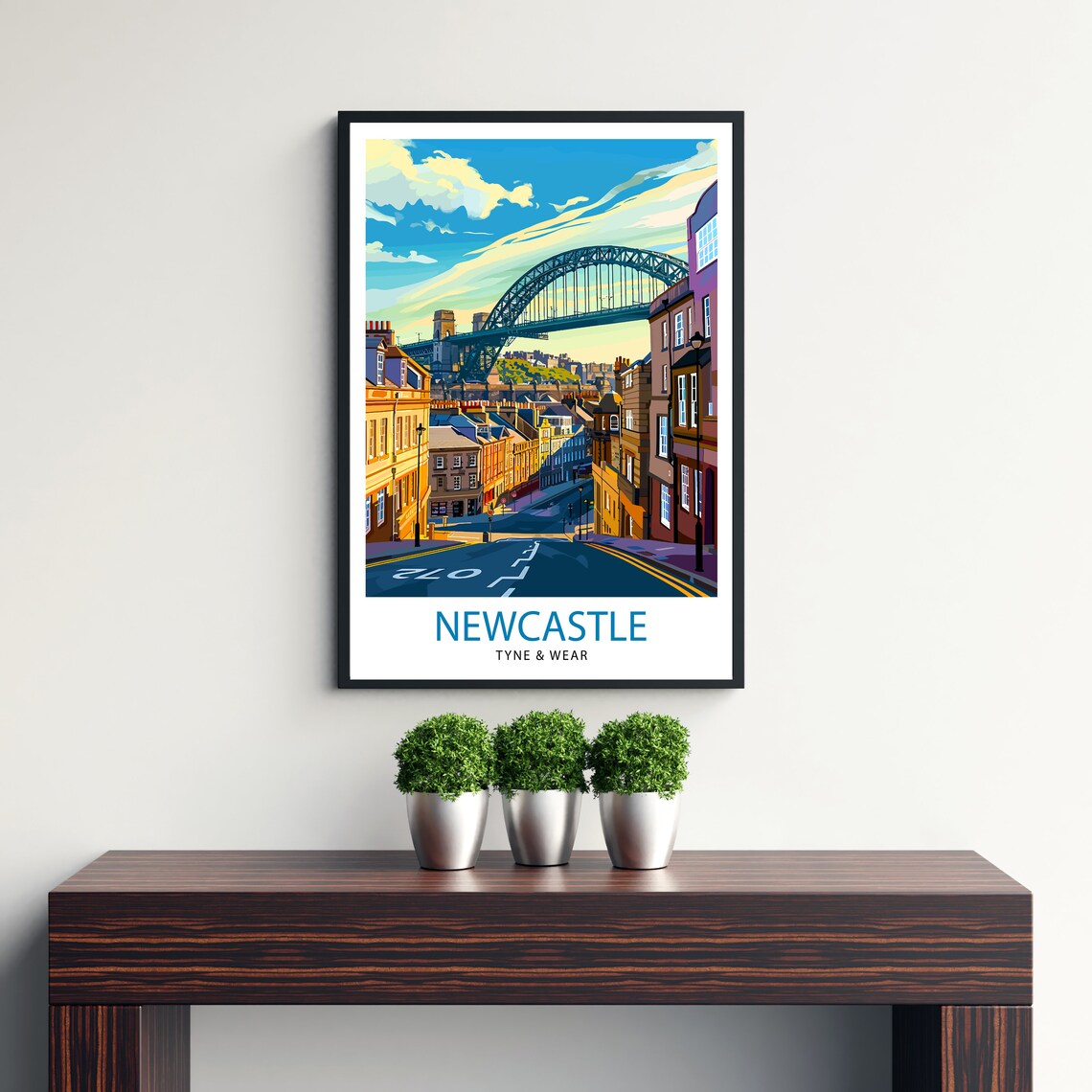 Newcastle Upon Tyne Illustration Travel Poster - Image 3