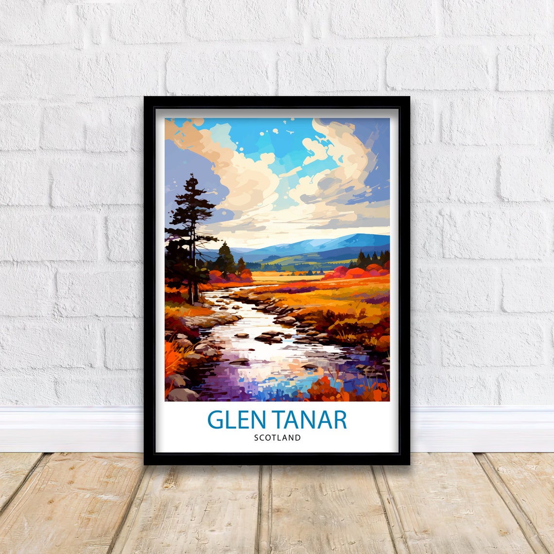 Glen Tanar Scotland River Valley Pine Forest Autumn Colors Poster - Image 2
