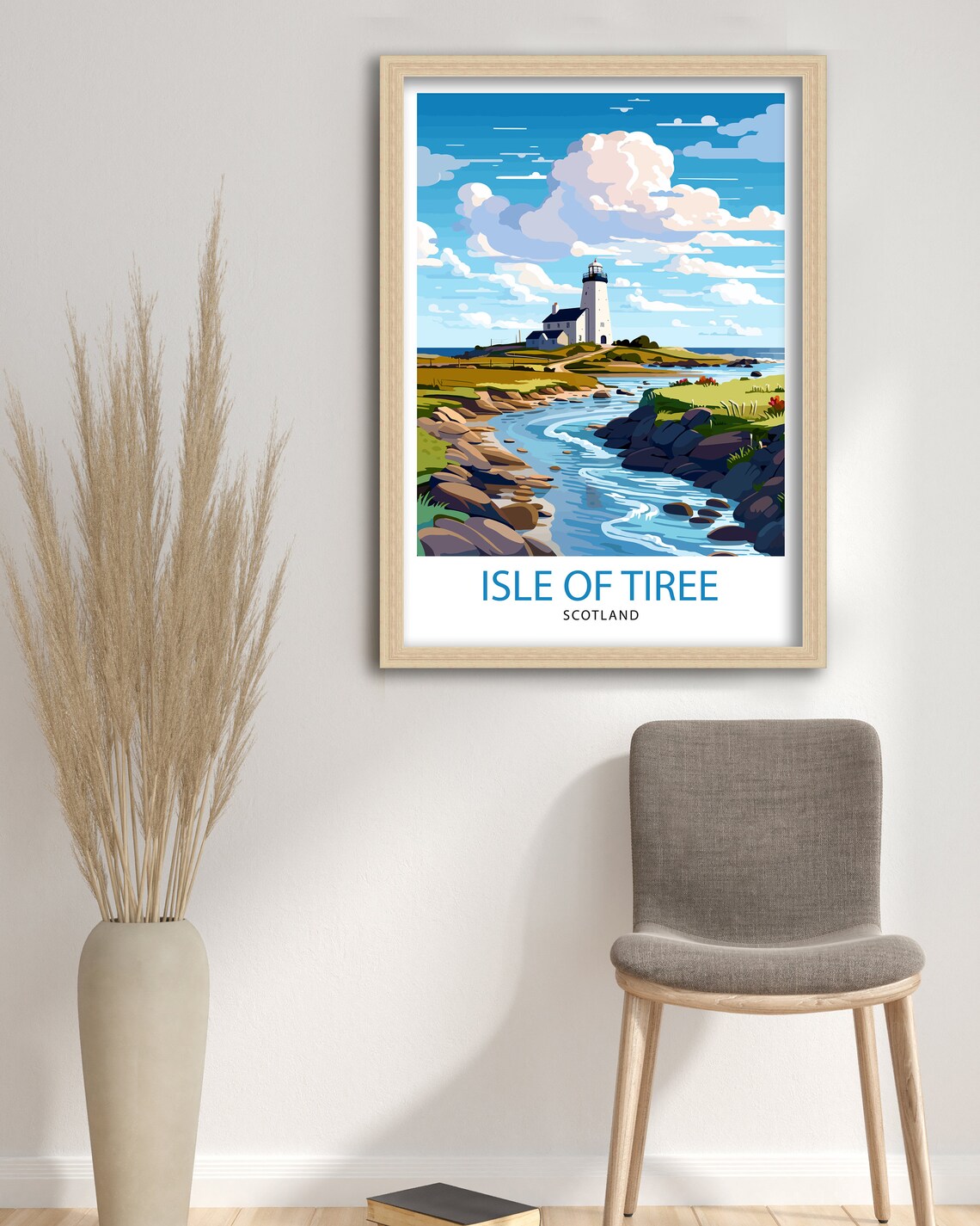 Isle Of Tiree Scotland Travel Print Tiree Wall Decor Tiree Home Living Decor Tiree Scotland Illustration Travel Poster Gift For Tiree - Image 3