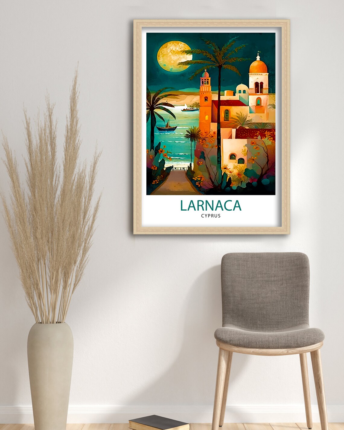 Larnaca Cyprus Travel Poster, Europe Wall Decor - Image 3