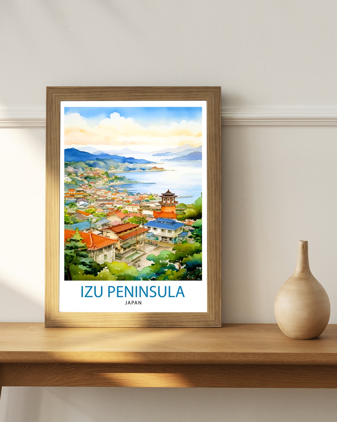 Izu Peninsula Japan Travel Print Izu Wall Decor Izu Poster Japan Travel Prints Izu Art Print Izu Illustration Izu Wall Art - Image 3