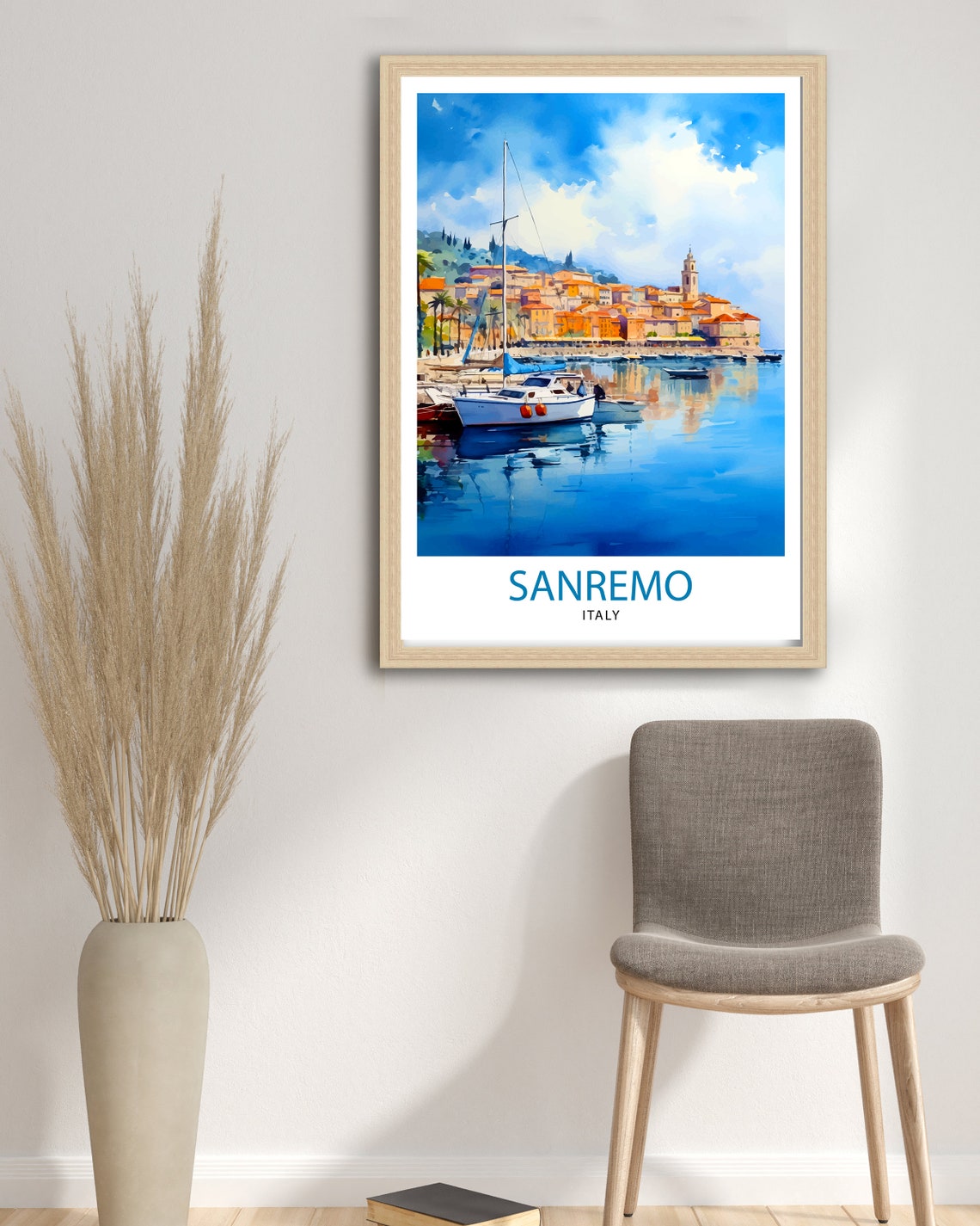 Sanremo Italy Travel Print Sanremo Wall Decor Sanremo Poster Italy Travel Prints Sanremo Art Print Sanremo Illustration Sanremo Wall Art - Image 3