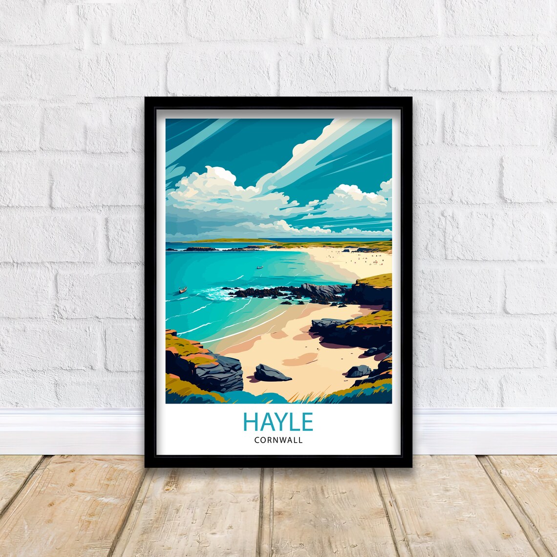 Hayle Cornwall Travel Poster, Cornwall Home Decor - Image 2
