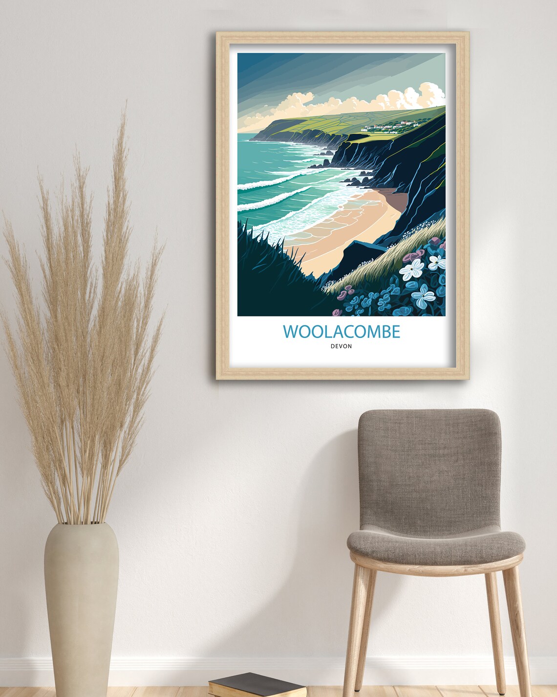 Woolacombe Travel Poster, North Devon Beach - Image 3