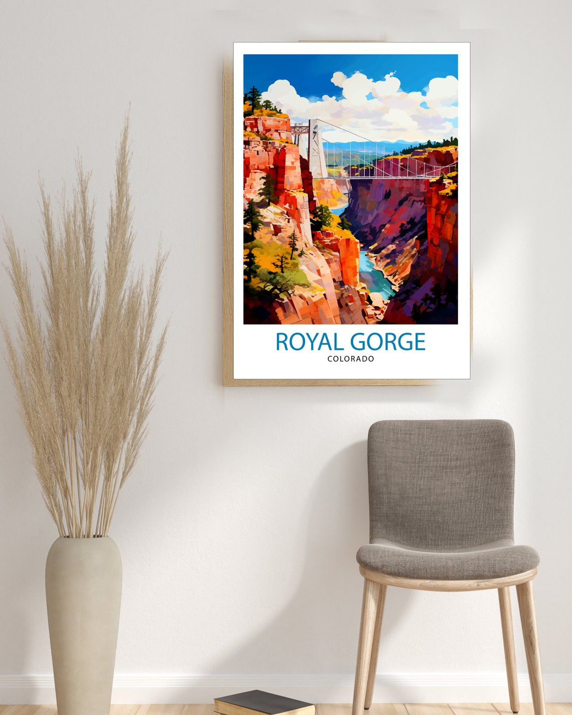 Royal Gorge Colorado Suspension Bridge Red Canyon River Poster - Image 3