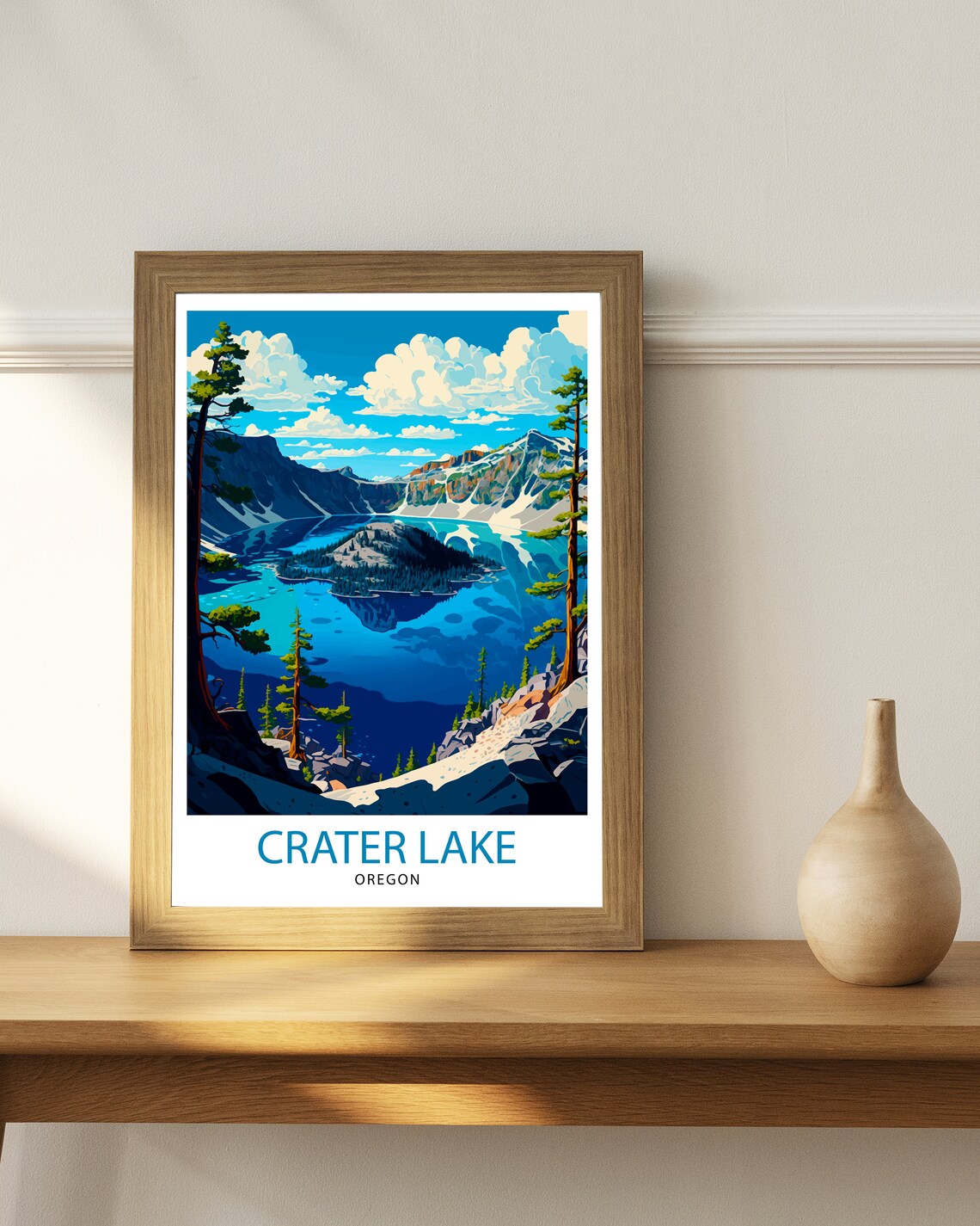 Crater Lake Oregon Travel Poster, Pacific Northwest - Image 2