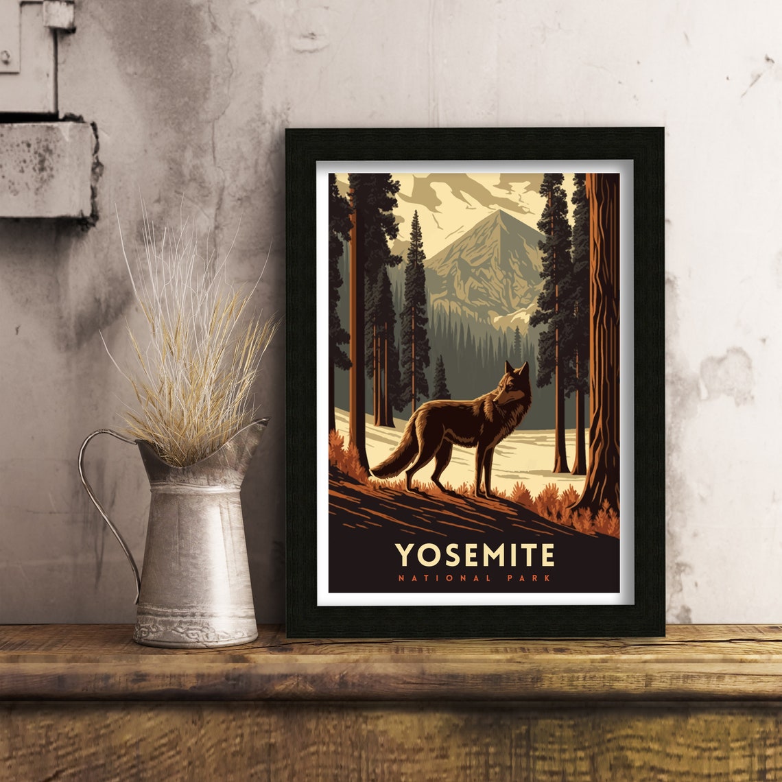 Yosemite National Park California Wolf Pines Wildlife Poster - Image 3
