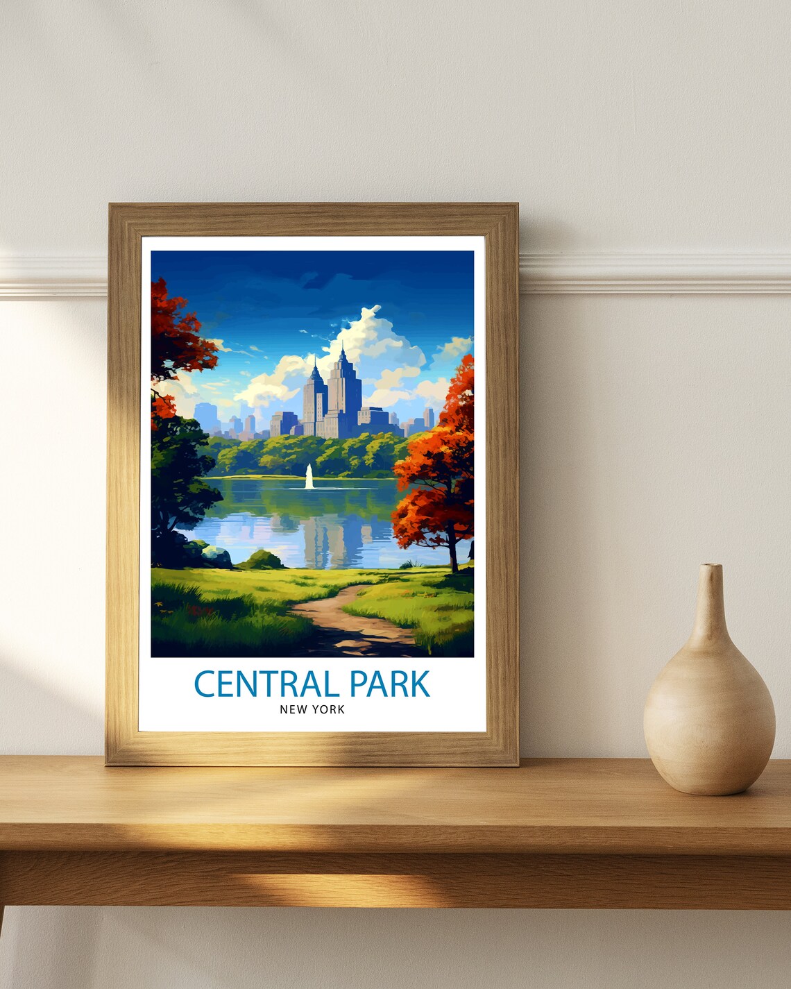 Central Park New York Travel Poster, NYC Landmark - Image 2