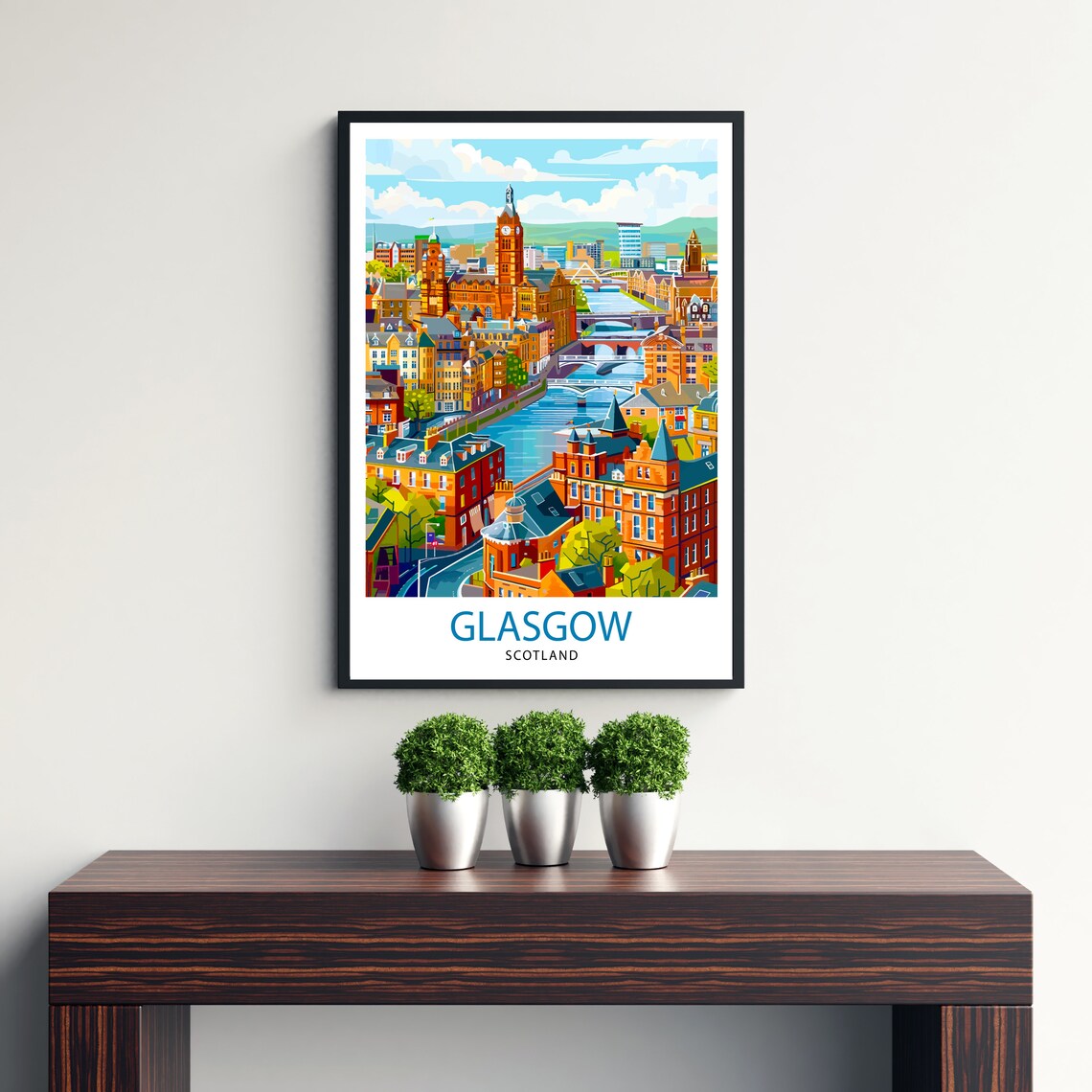 Glasgow Scotland Travel Poster, Europe Wall Decor - Image 3