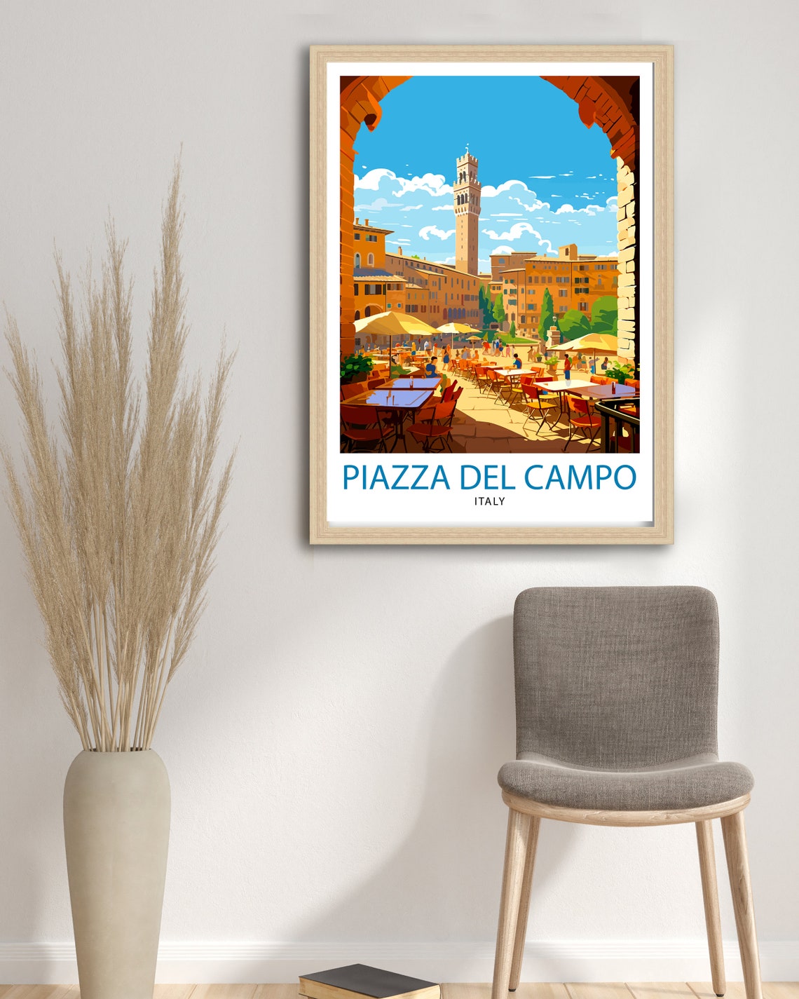 Piazza Del Campo Siena Italy Tower Square Vintage Travel Poster - Image 3