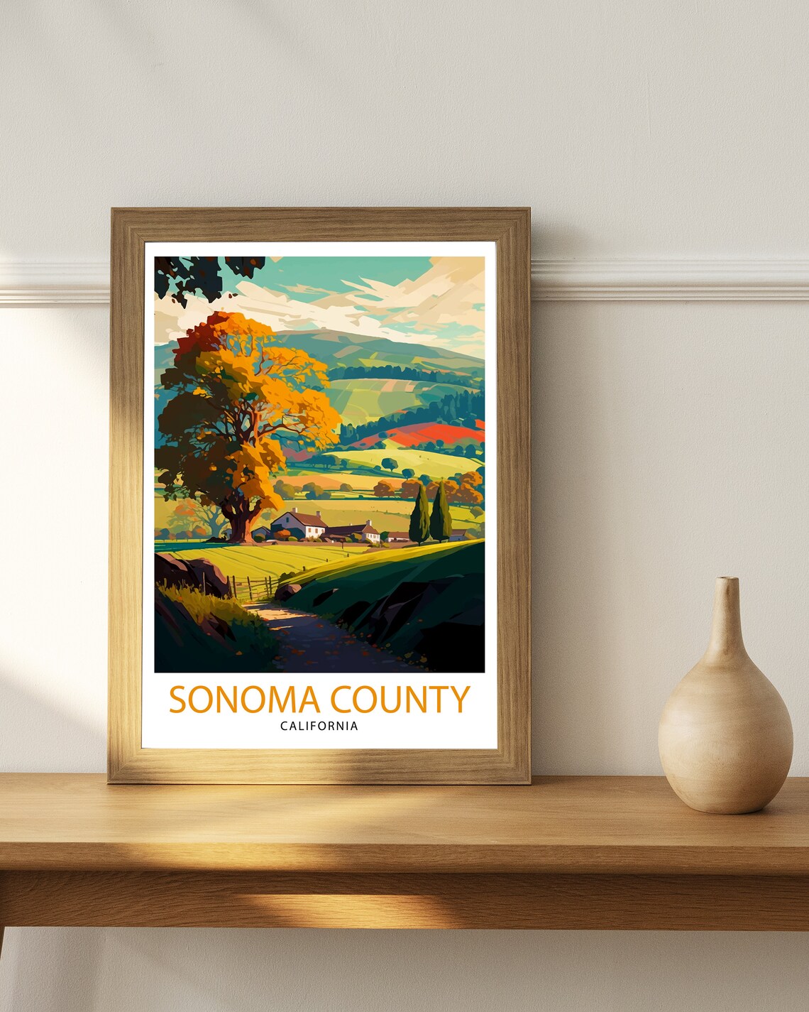 Sonoma California Travel Poster, Sonoma Valley Wall Art - Image 2