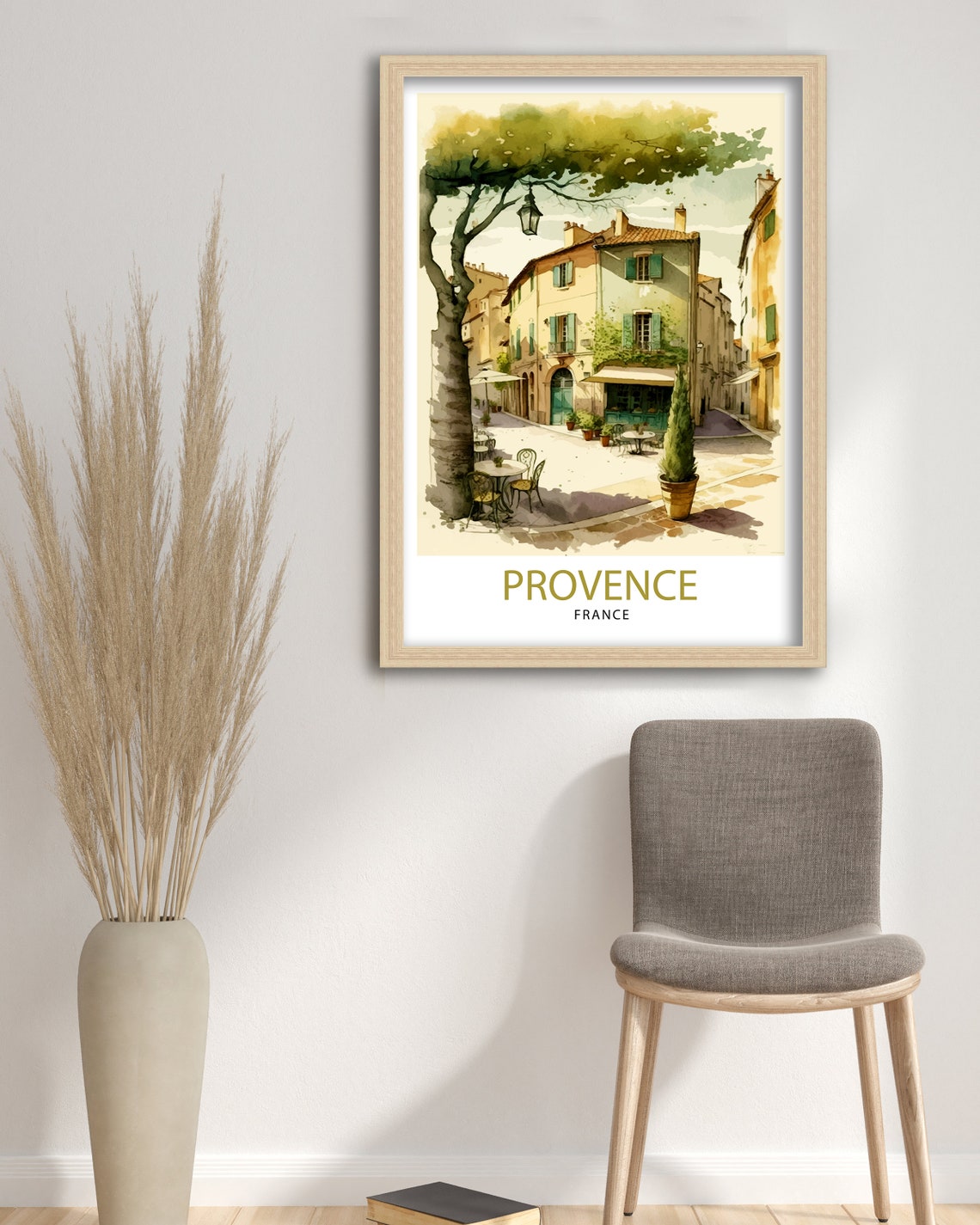 Provence France Village Square Cafe Tables Watercolor Poster - Image 3