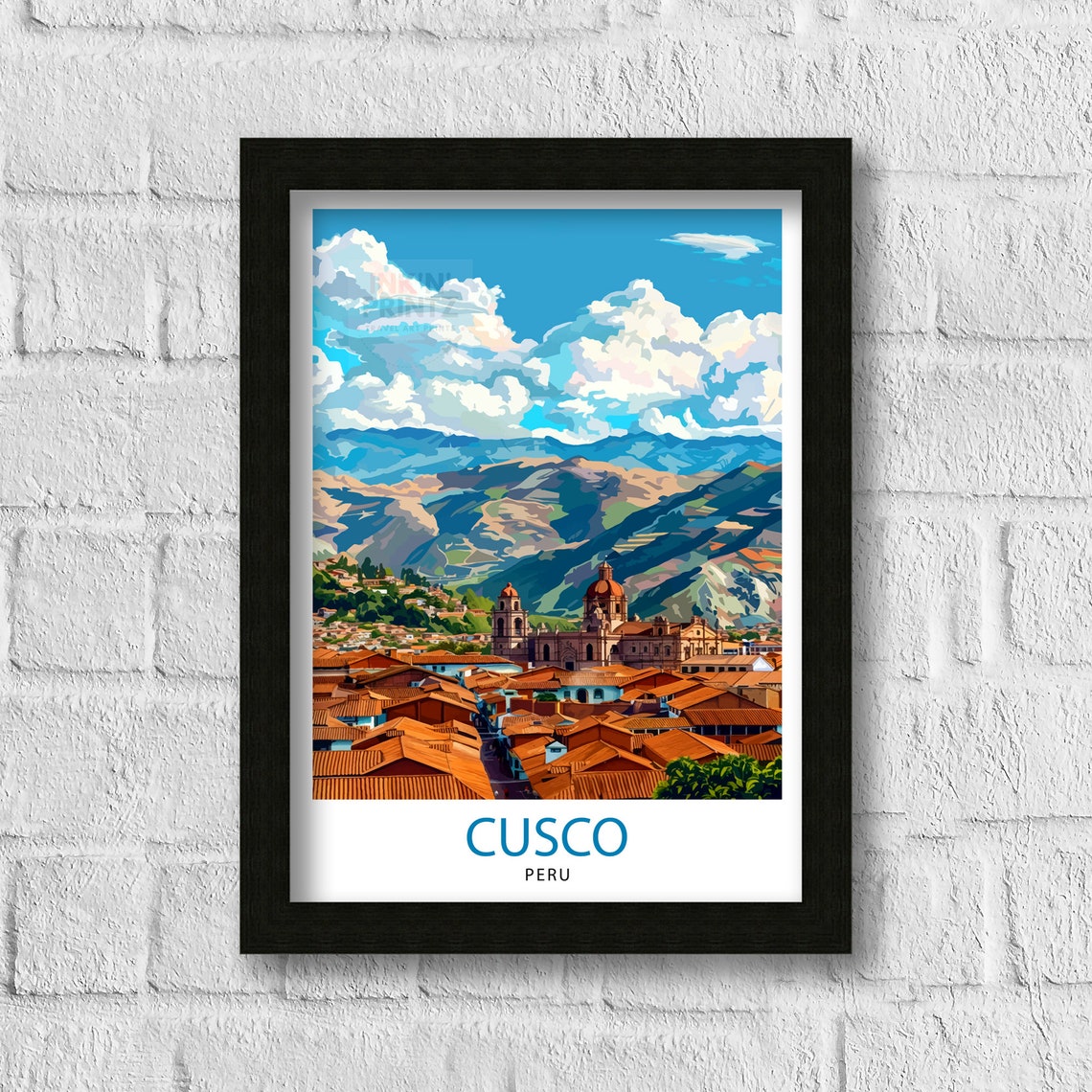 Cusco Peru Historic Inca Capital City Panorama Andes Travel Poster - Image 3