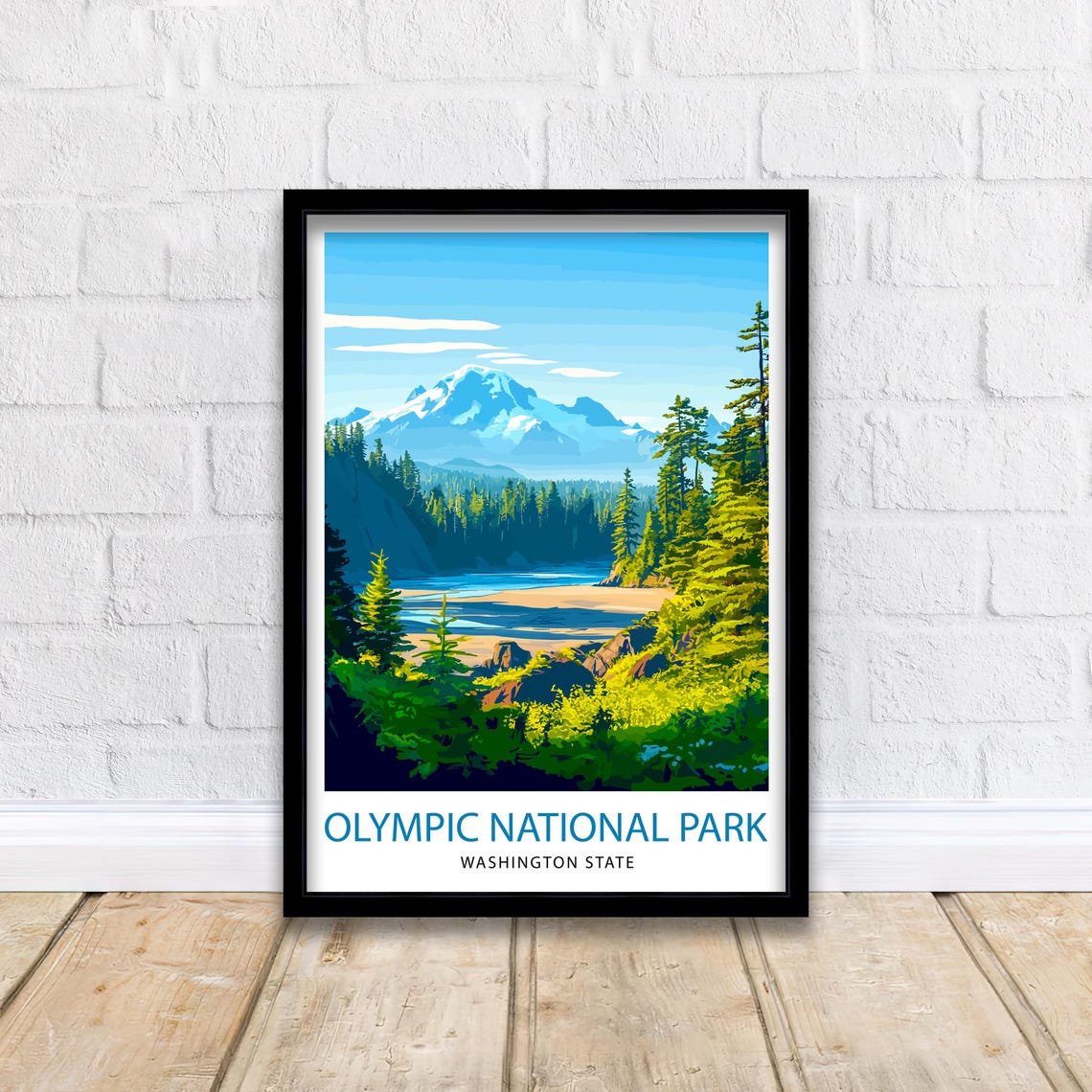 Olympic National Park Washington Mountain Forest Coast Travel Poster