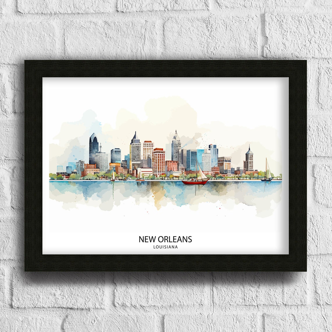 New Orleans Travel Print New Orleans Wall Decor New Orleans Home Living Decor New Orleans Illustration Travel Poster Gift For New Orleans - Image 3