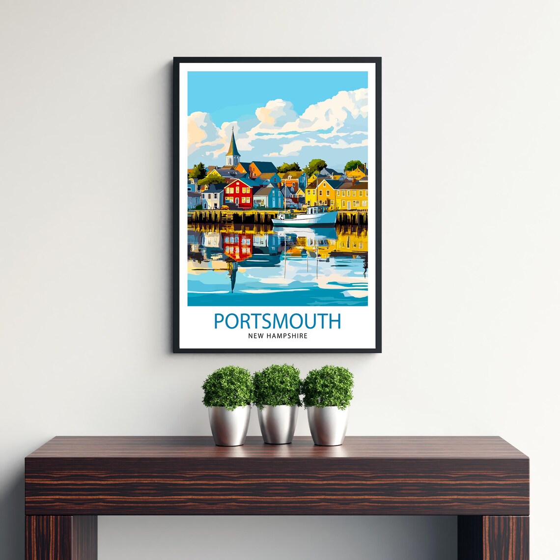 Portsmouth New Hampshire Travel Poster, Coastal City - Image 3