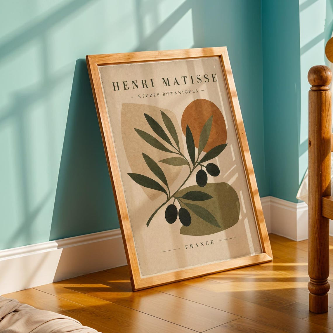 Henri Matisse Print Etudes Botaniques Poster Modern Minimalist Botanical Illustration Olive Green And Terracotta - Image 2